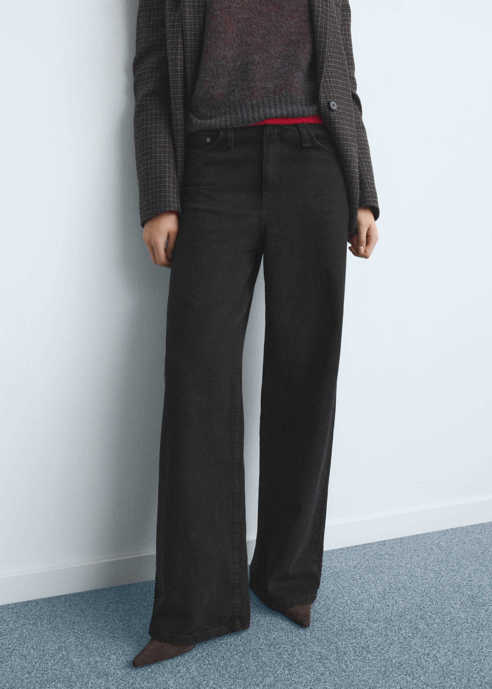 Wide leg mid-rise jeans - Medium plane