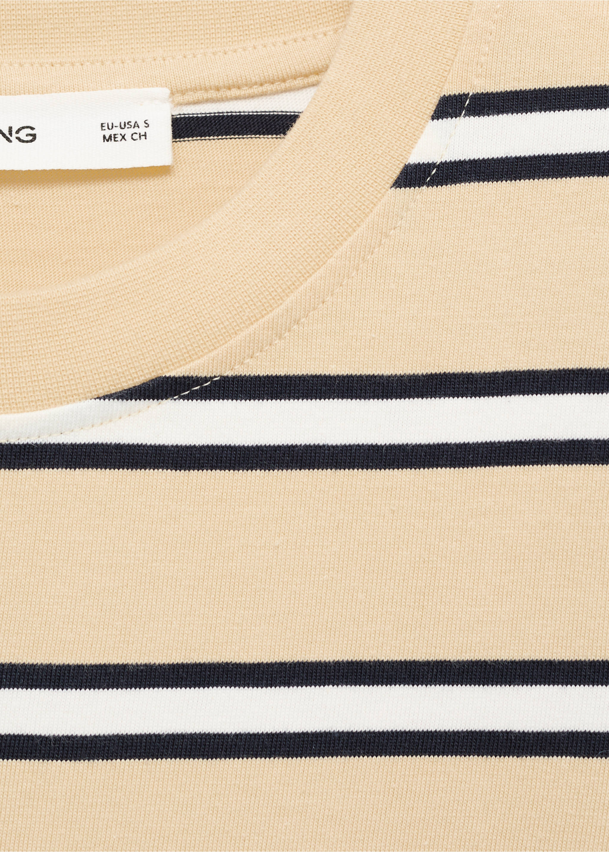 T-shirt coton à rayures - Détail de l'article 8, Jaune pastel. Ref: 17034144-00.