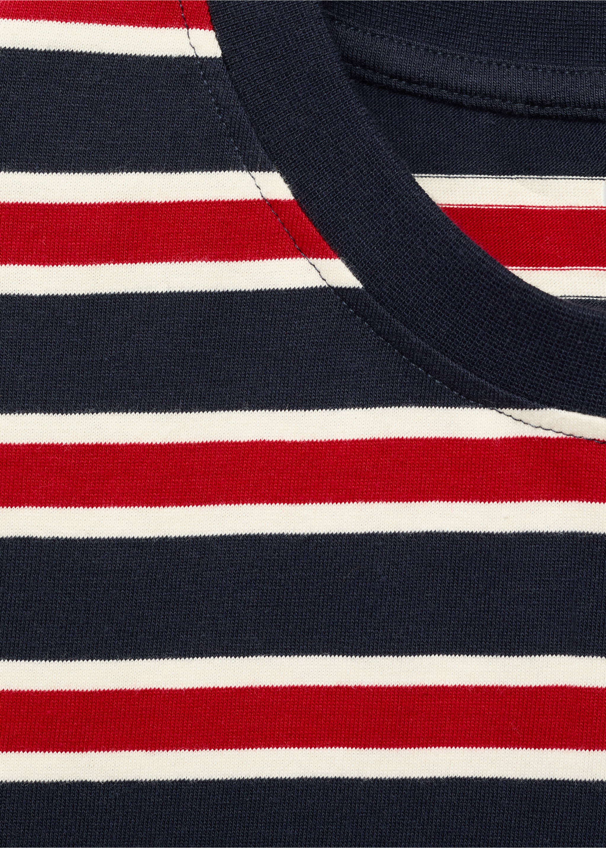 Gestreiftes Baumwoll-Shirt - Detail des Artikels 8, Marineblau. Ref: 17034144-00.