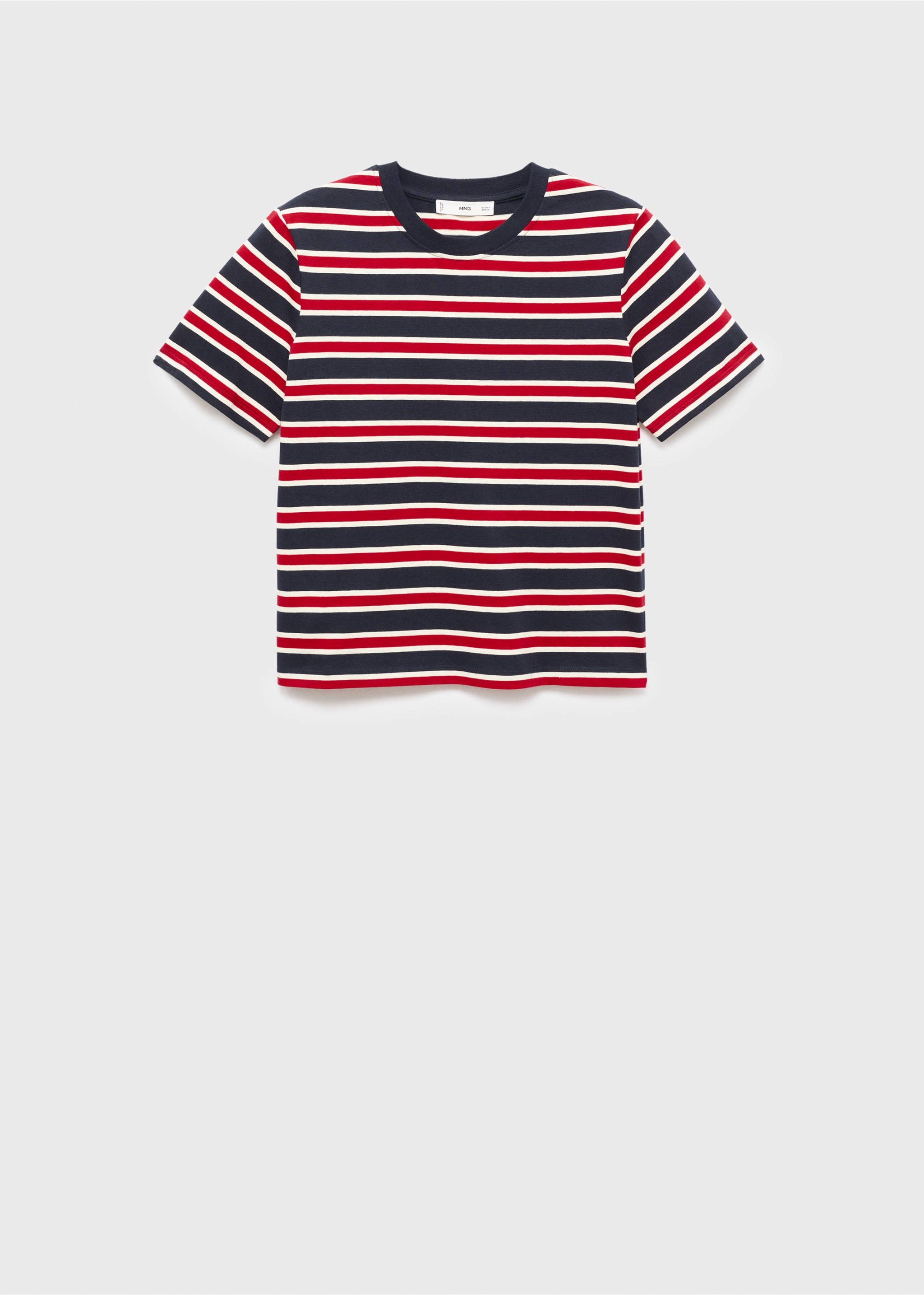 Gestreiftes Baumwoll-Shirt - Artikel ohne Model, Marineblau. Ref: 17034144-00.