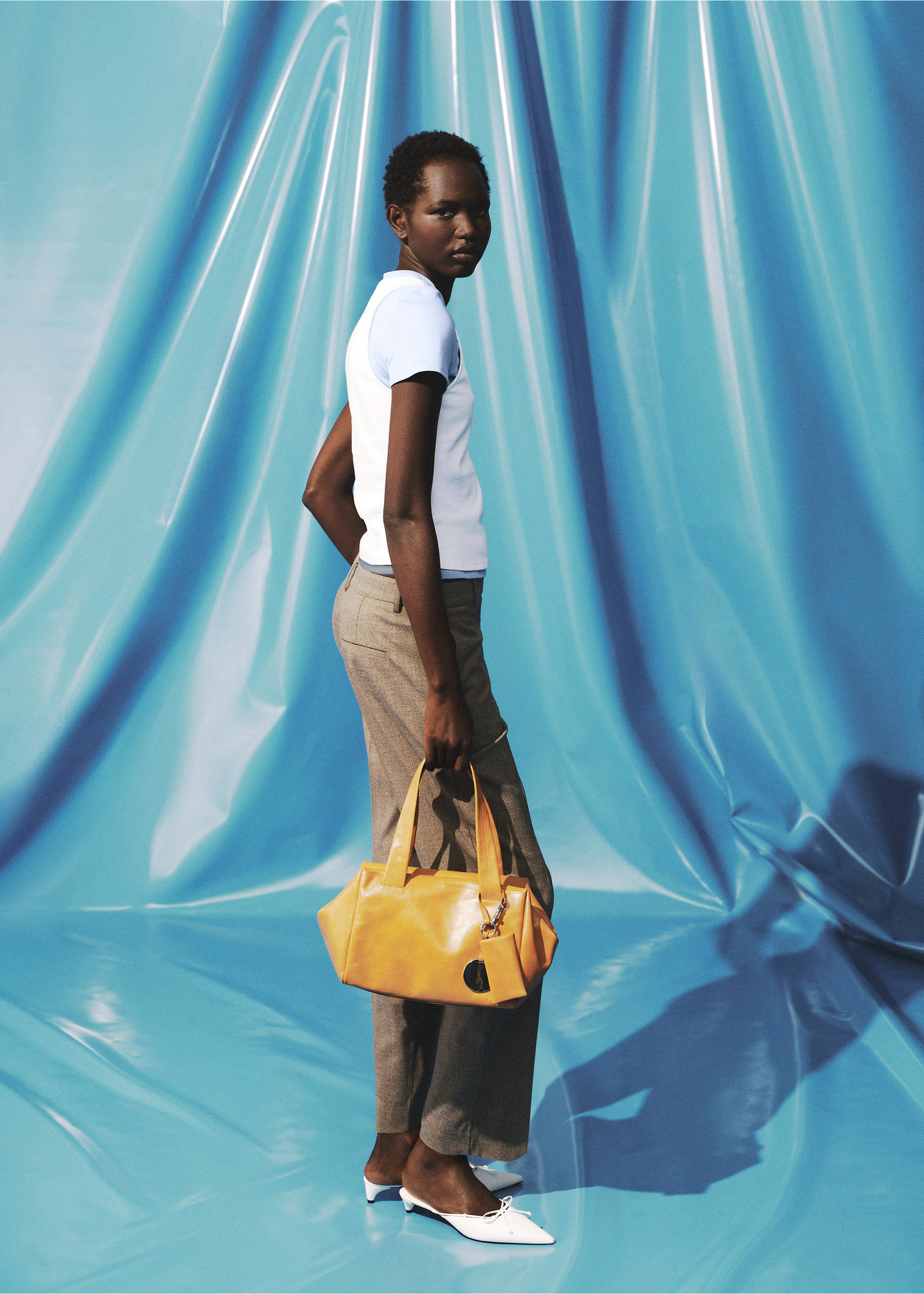 Double cotton t-shirt - Details of the article 2, Sky Blue. Ref: 17034145-00.