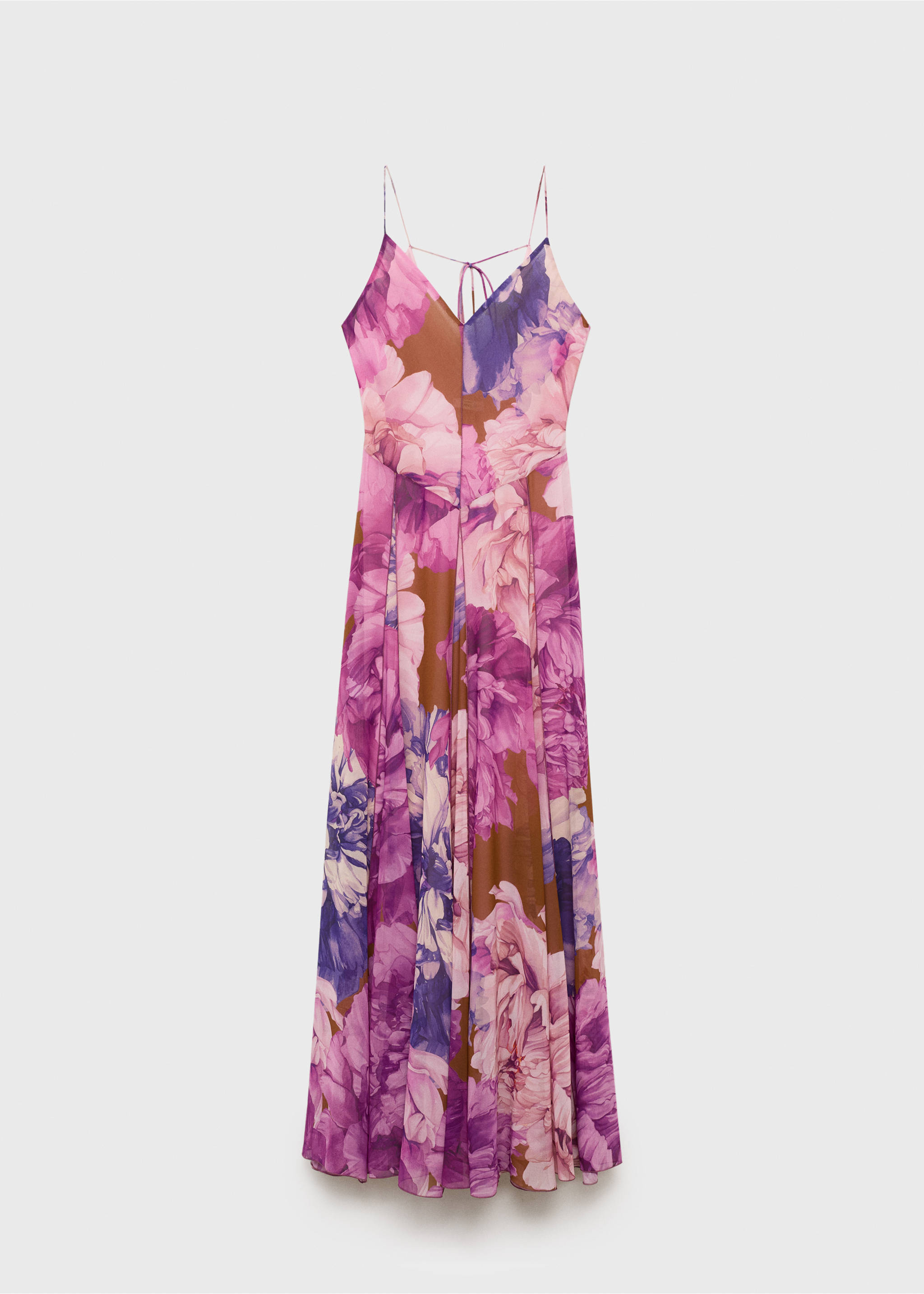 Floral godet dress - Article without model, Purple. Ref: 17034146-00.