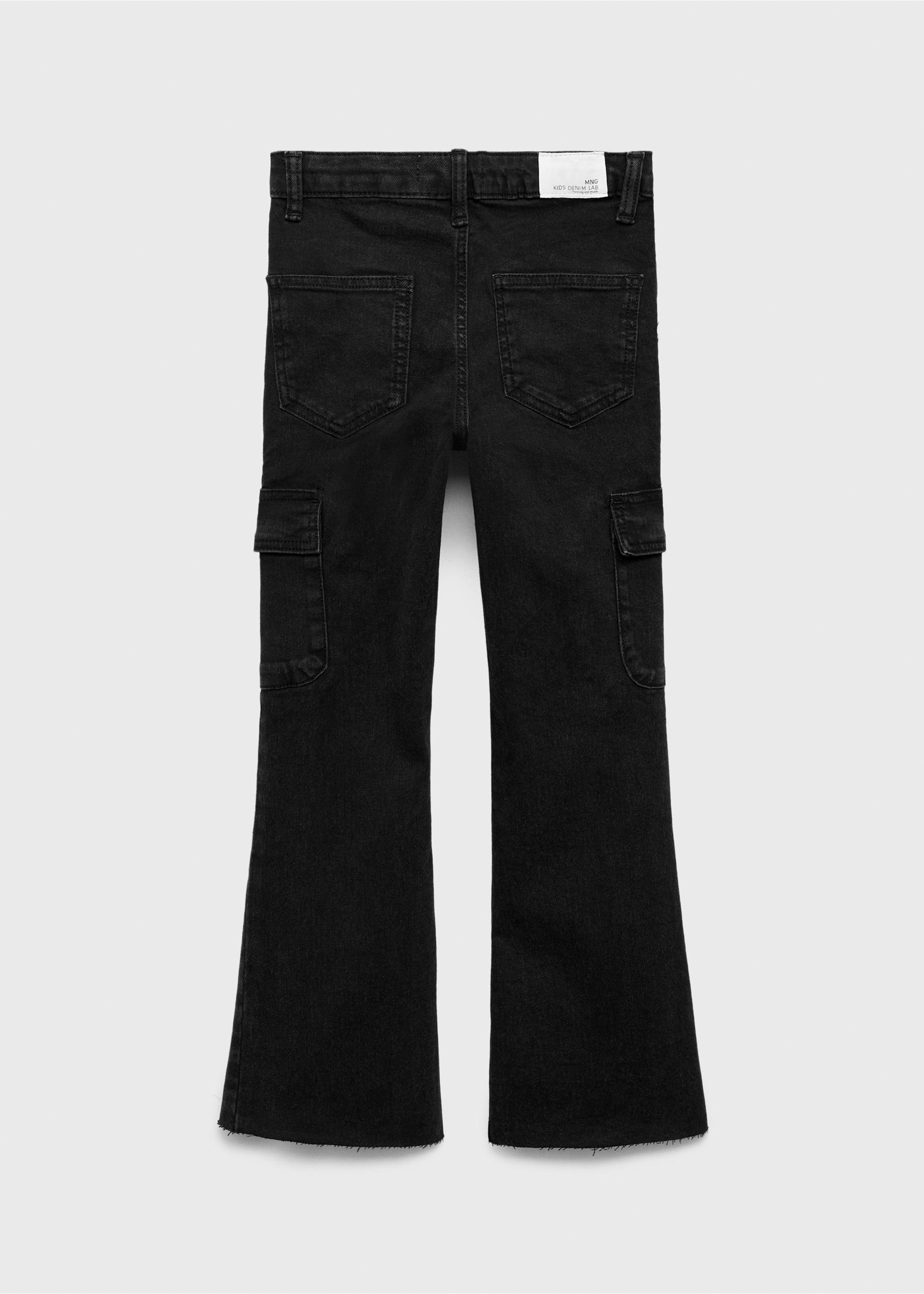 Flared cargo jeans - Reverse of the article, Black denim. Ref: 17034411-00.