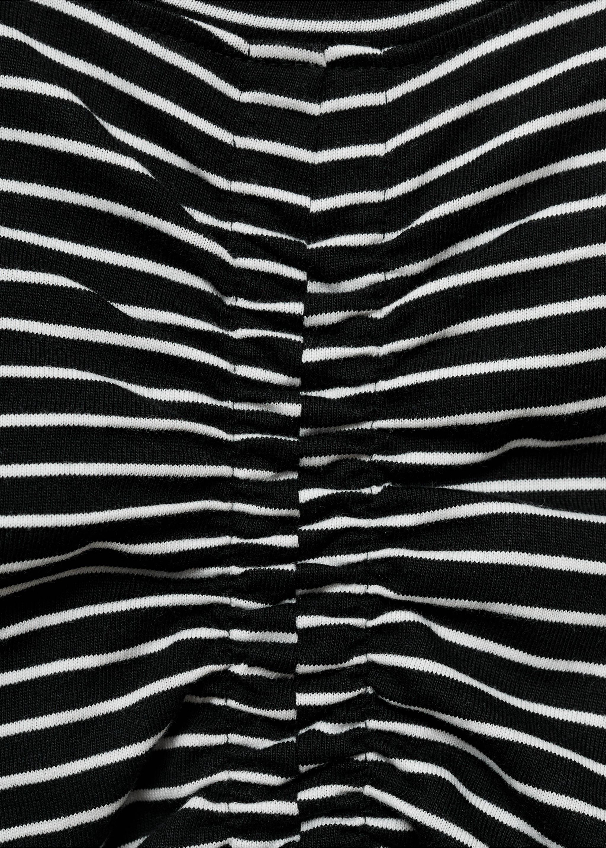 Ruched striped top - Details of the article 0, Black. Ref: 17034421-00.