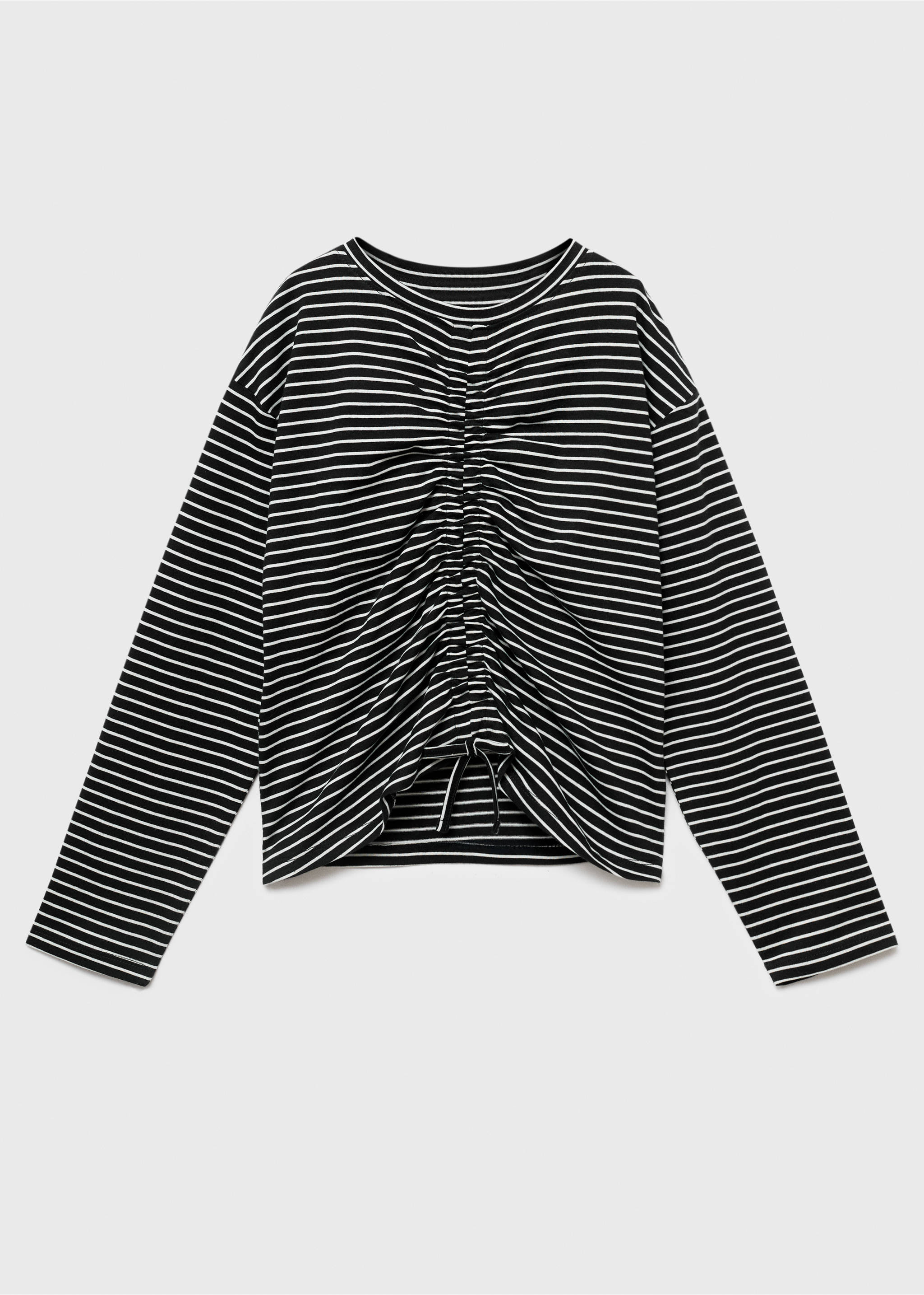 Ruched striped top - Article without model, Black. Ref: 17034421-00.