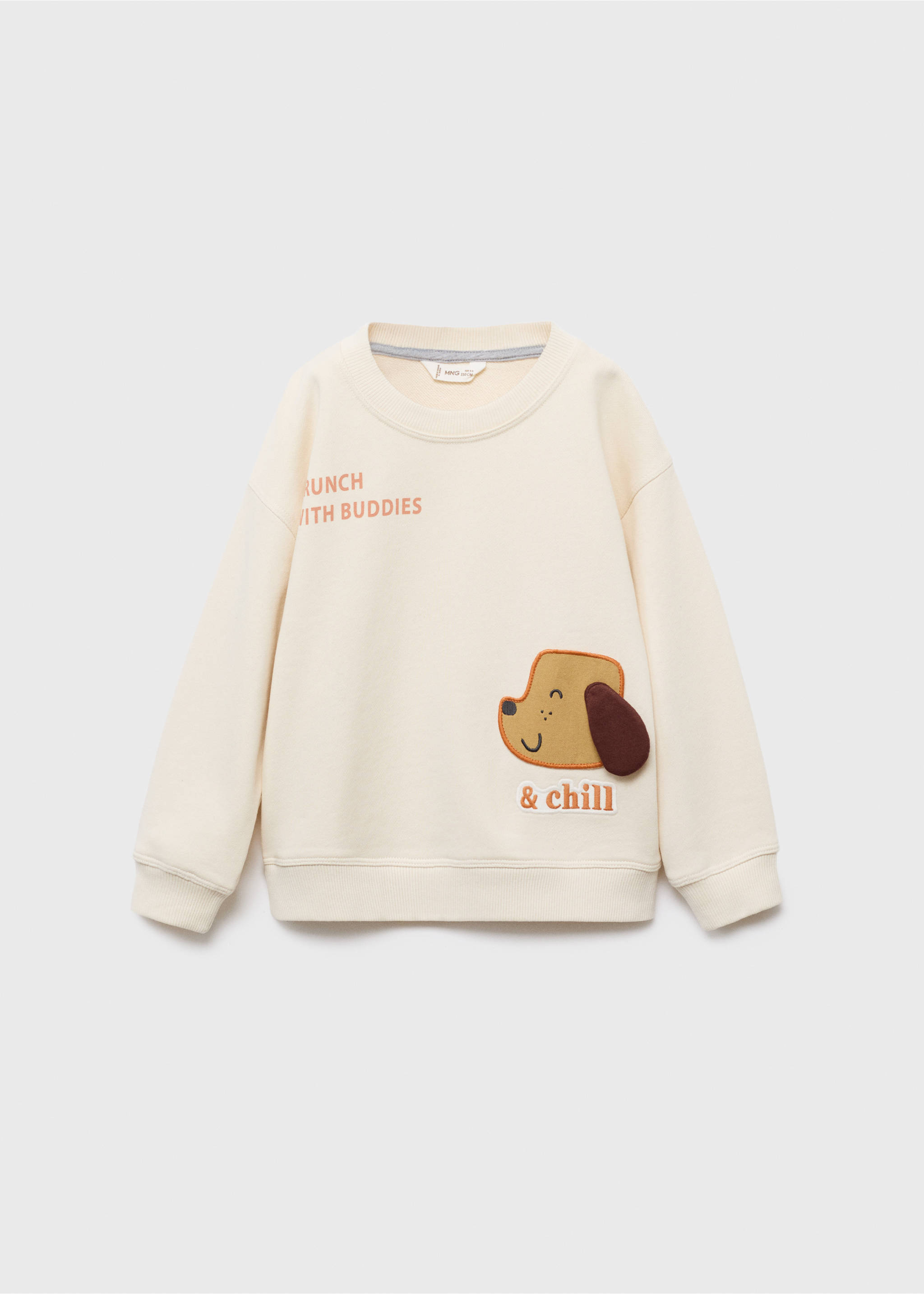 Sweatshirt met geborduurde dieren - Artikel zonder model, Ecru. Ref: 17034430-00.
