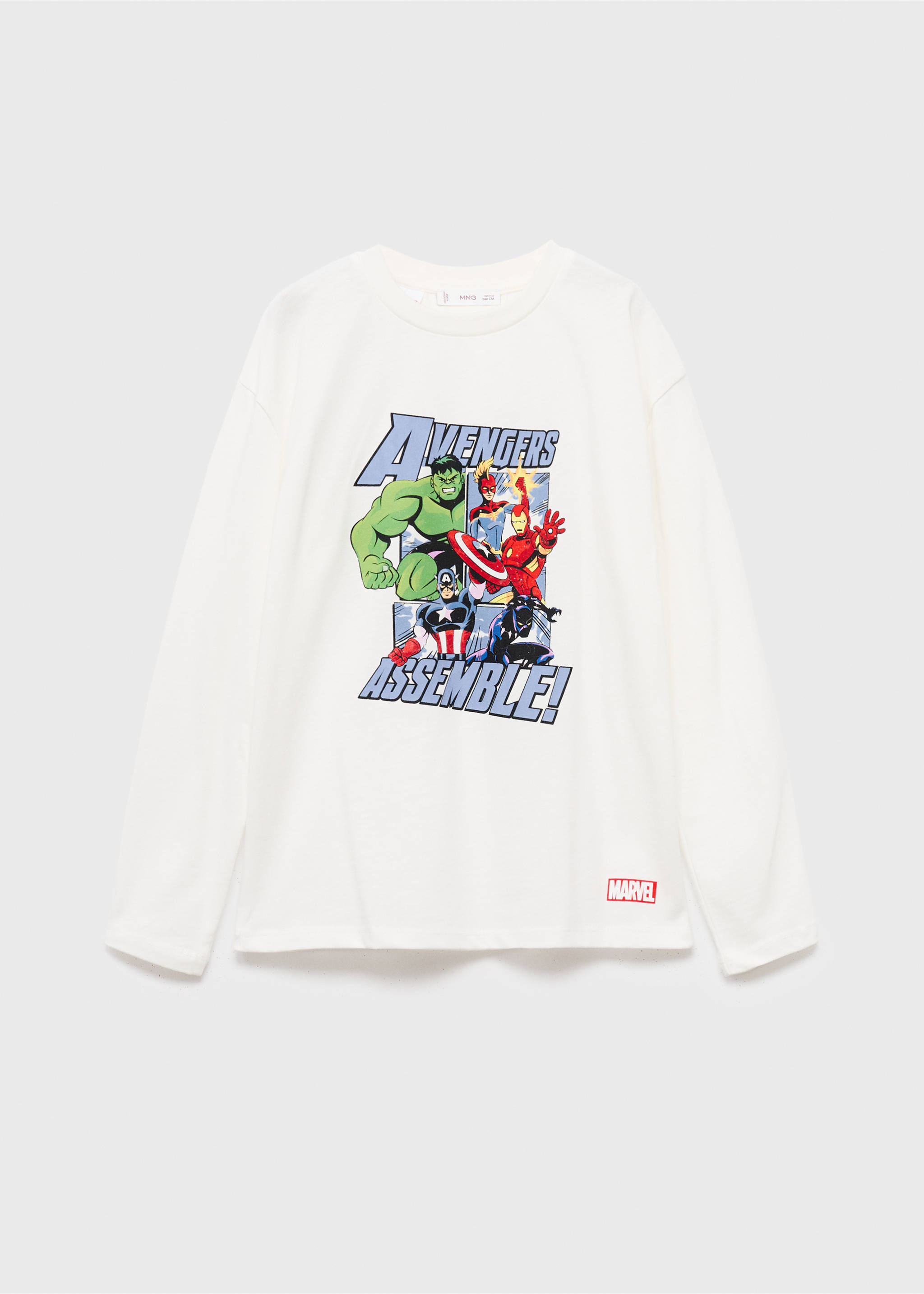 T-shirt coton super-héros Marvel - Article sans modèle, Blanc cassé. Ref: 17034439-00.