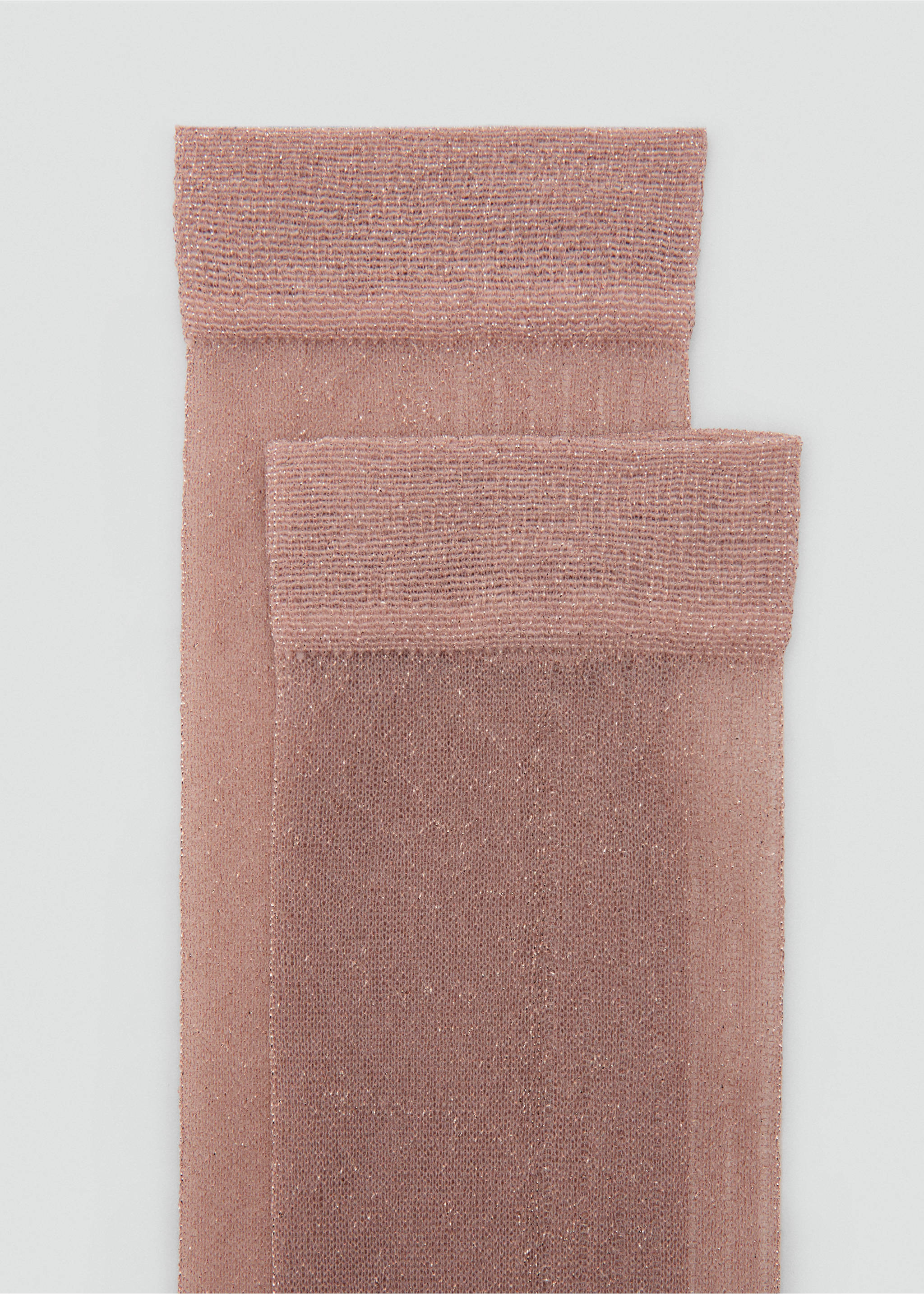 Lurex long socks - Medium plane, Light Pink. Ref: 17034446-00.