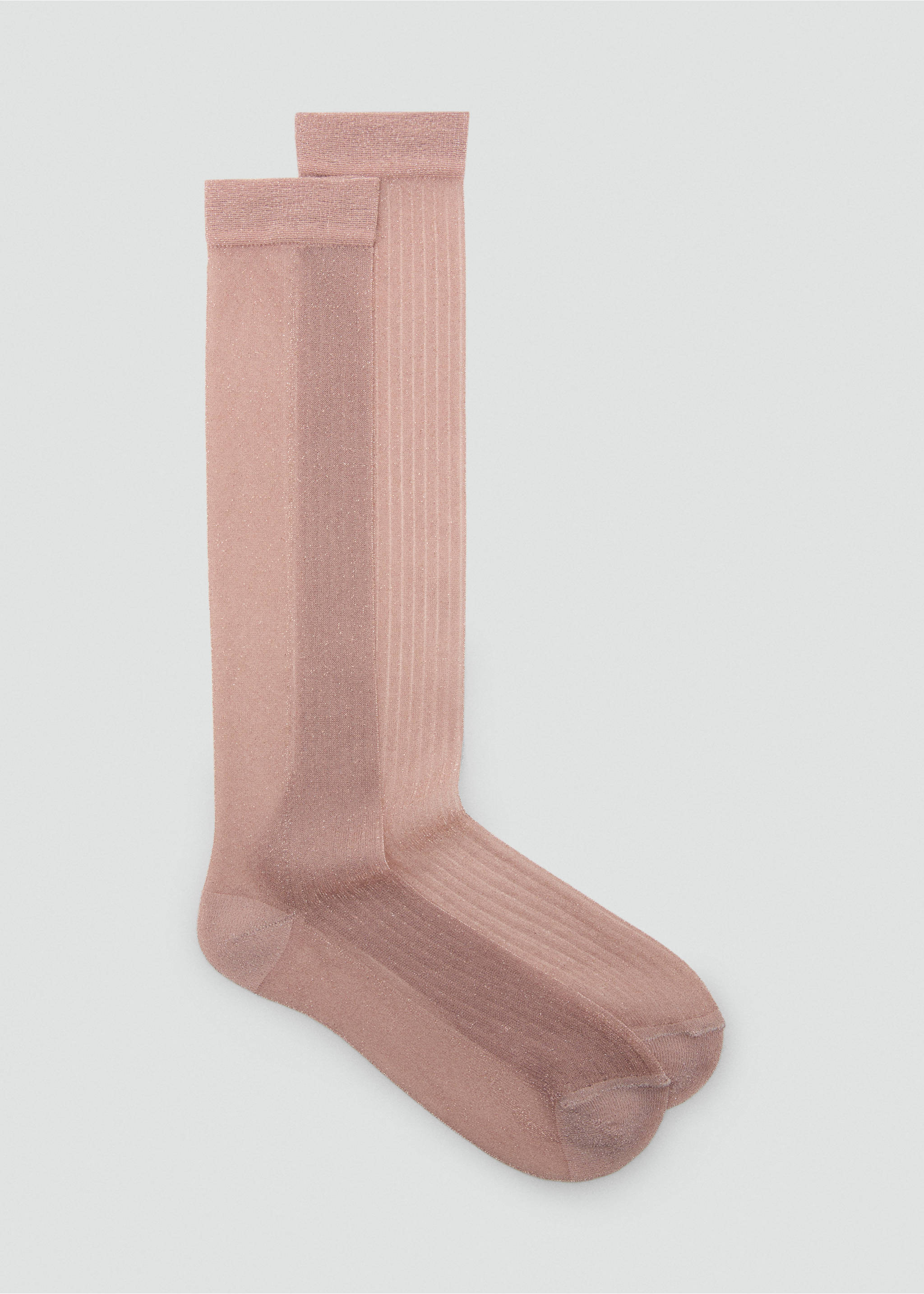 Lurex long socks - Article without model, Light Pink. Ref: 17034446-00.