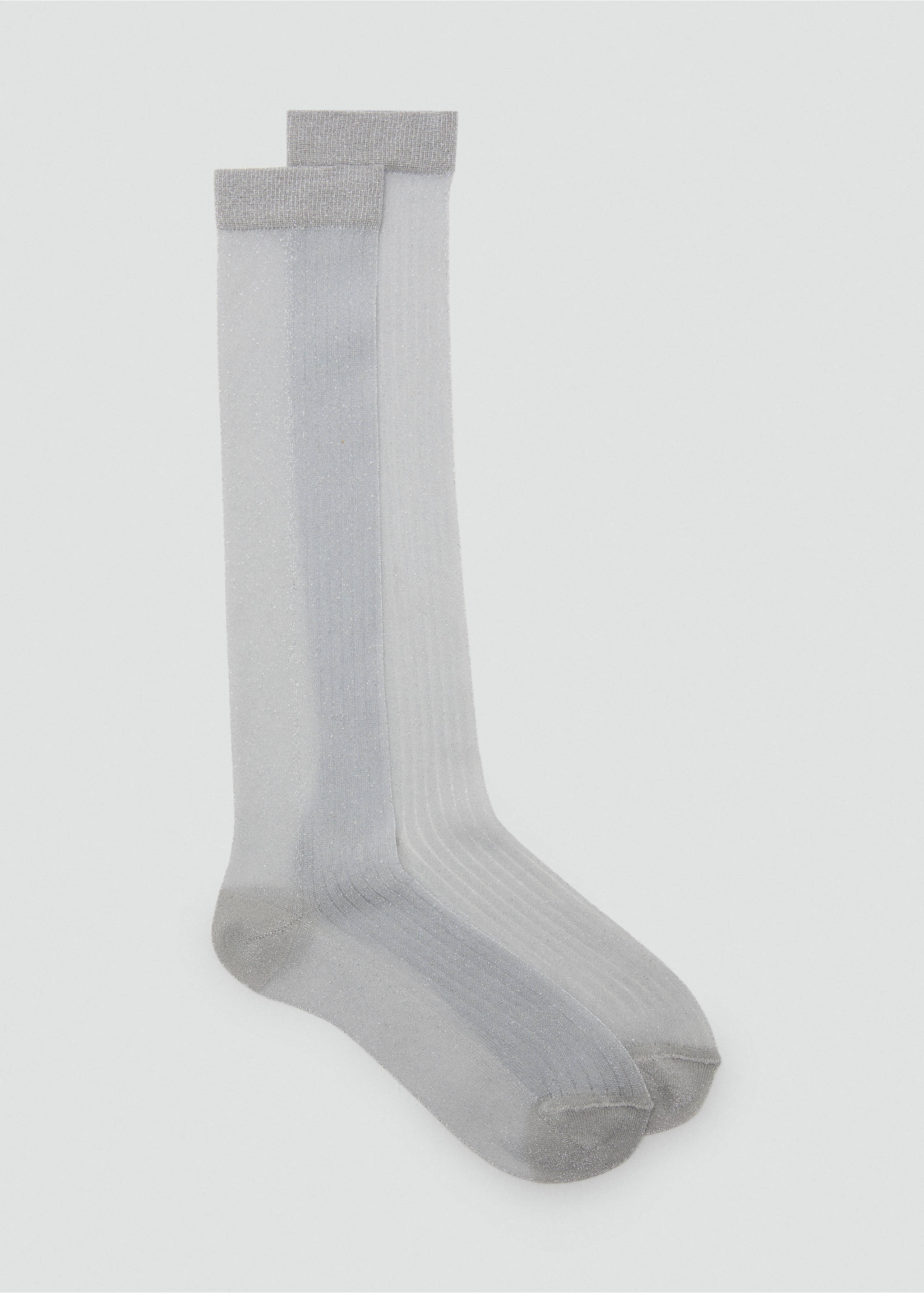 Lange Lurex-Socken - Artikel ohne Model, Grau. Ref: 17034446-00.