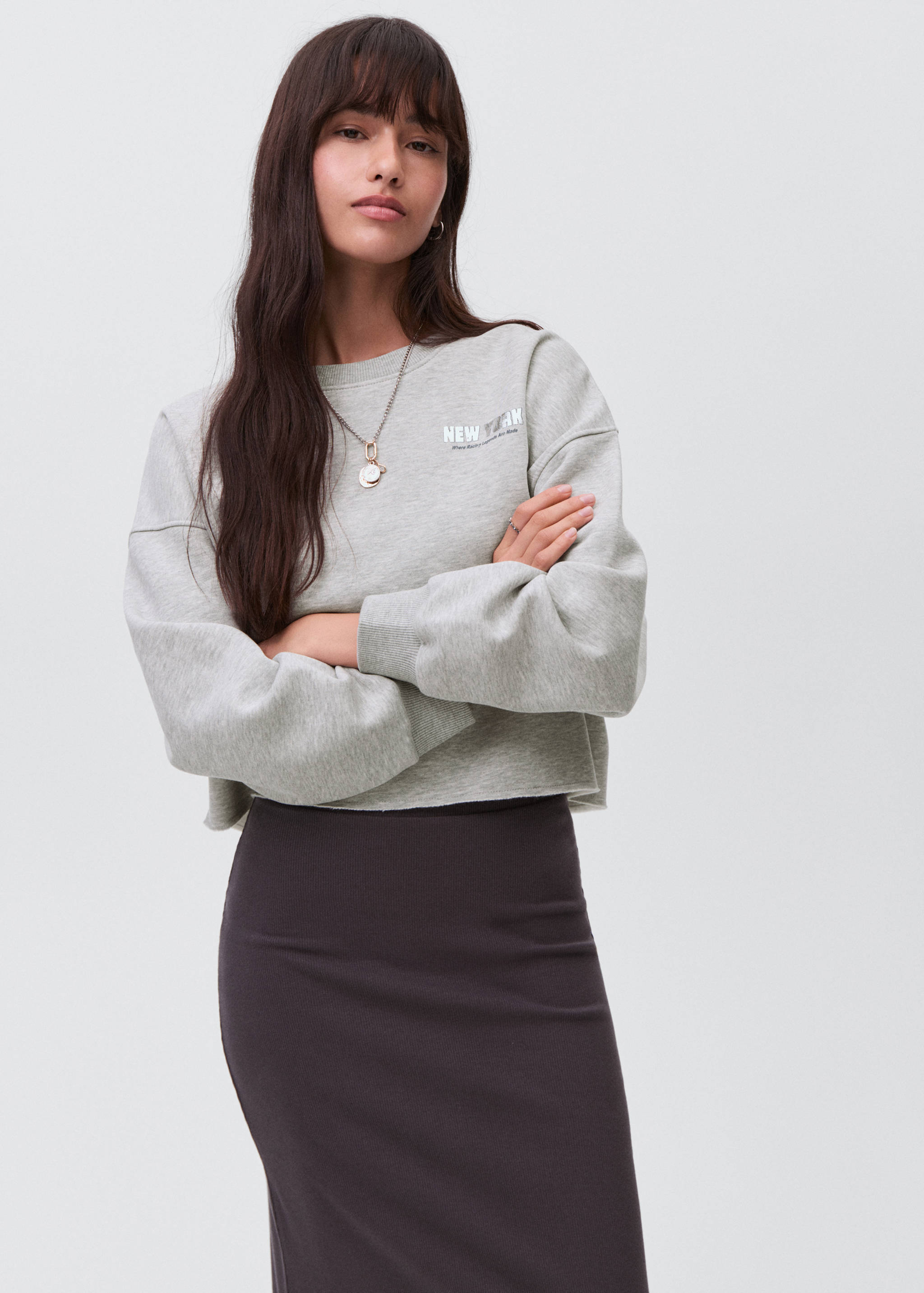 Printed cotton sweatshirt - Medium plane