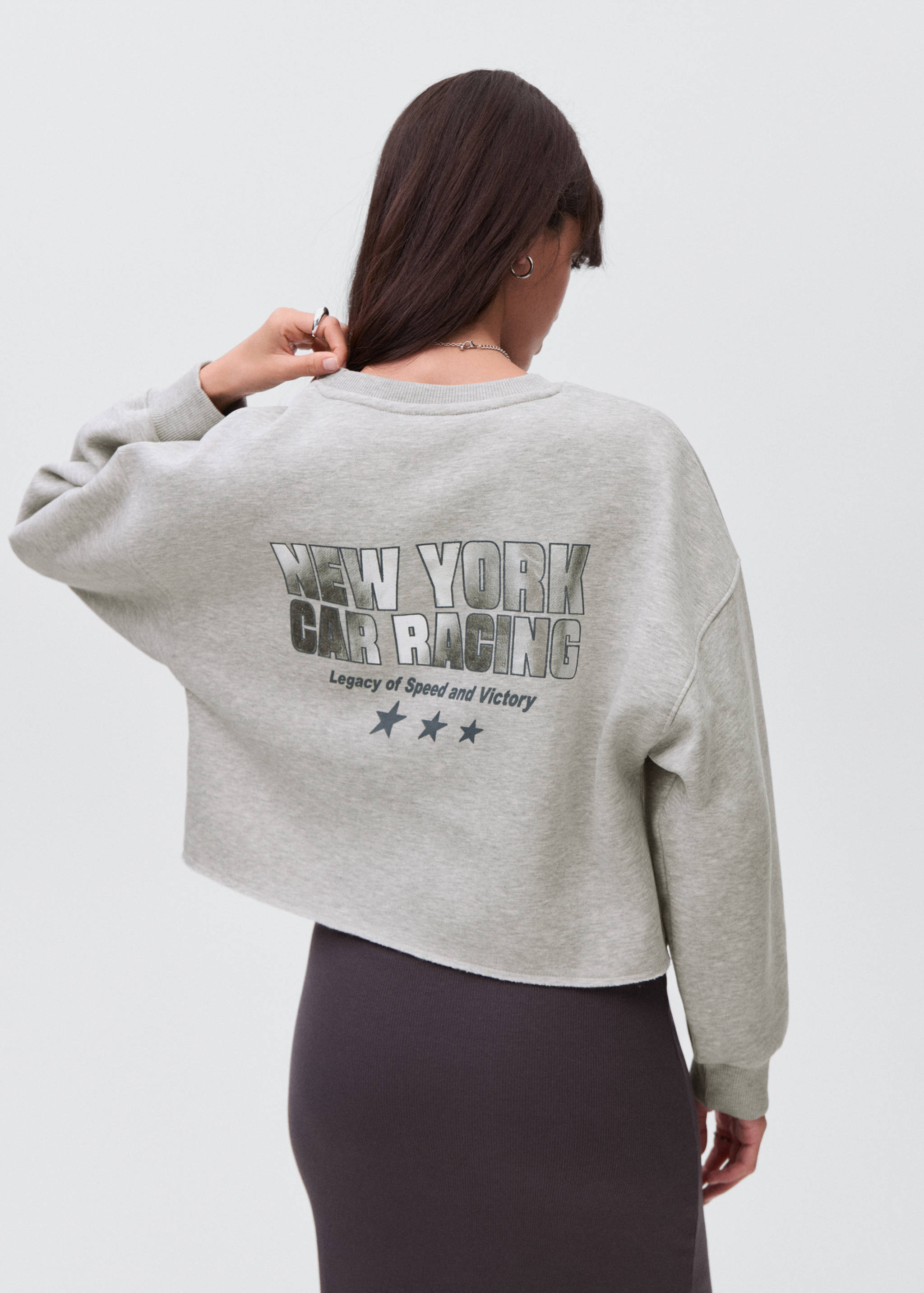Printed cotton sweatshirt - Reverse of the article