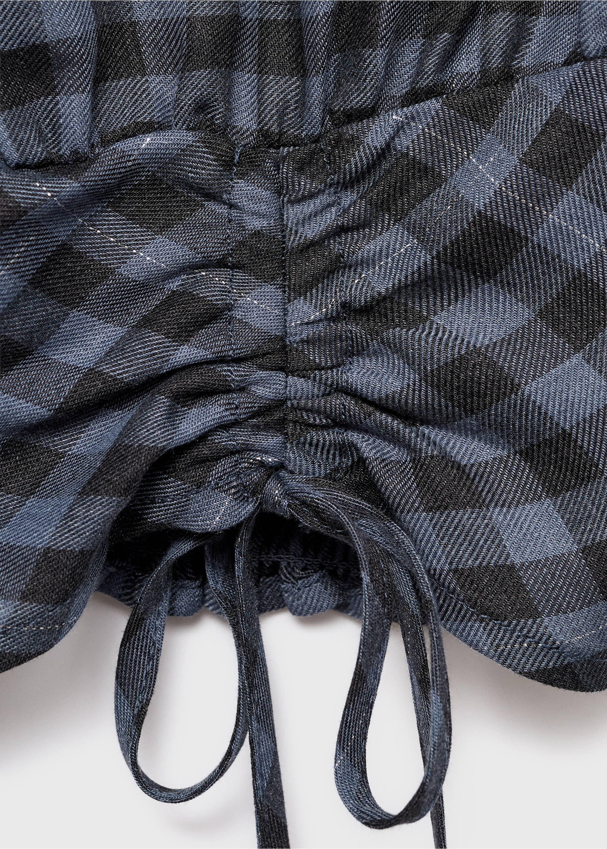 Check blouse with lurex detail - Details of the article 8, Grey. Ref: 17034779-00.