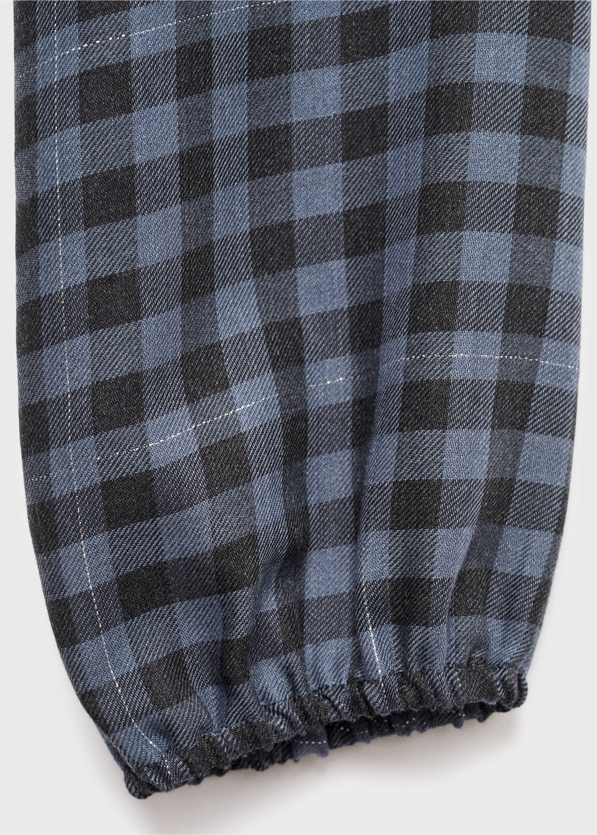 Check blouse with lurex detail - Details of the article 0, Grey. Ref: 17034779-00.