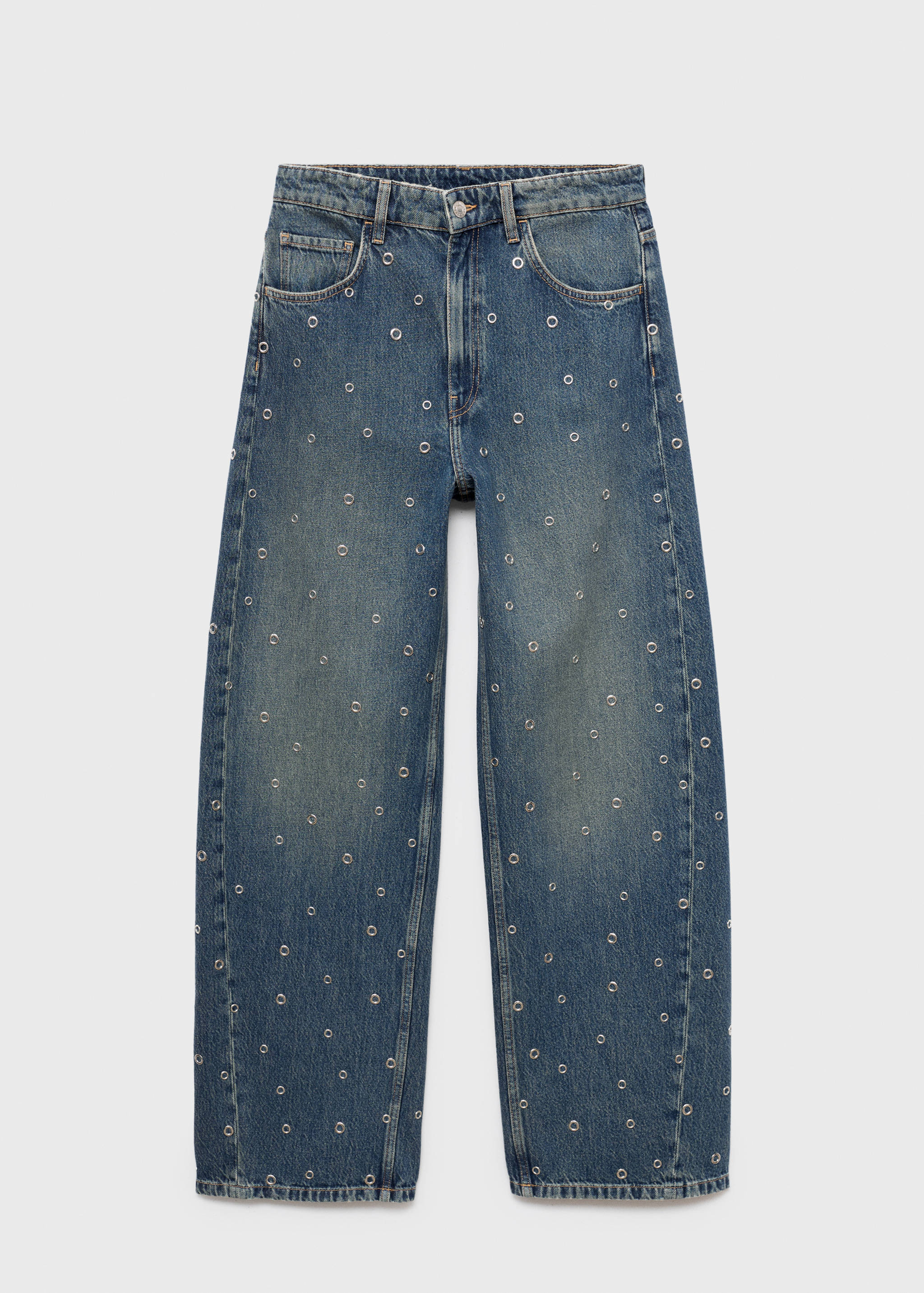Barrel jeans with eyelets - Article without model