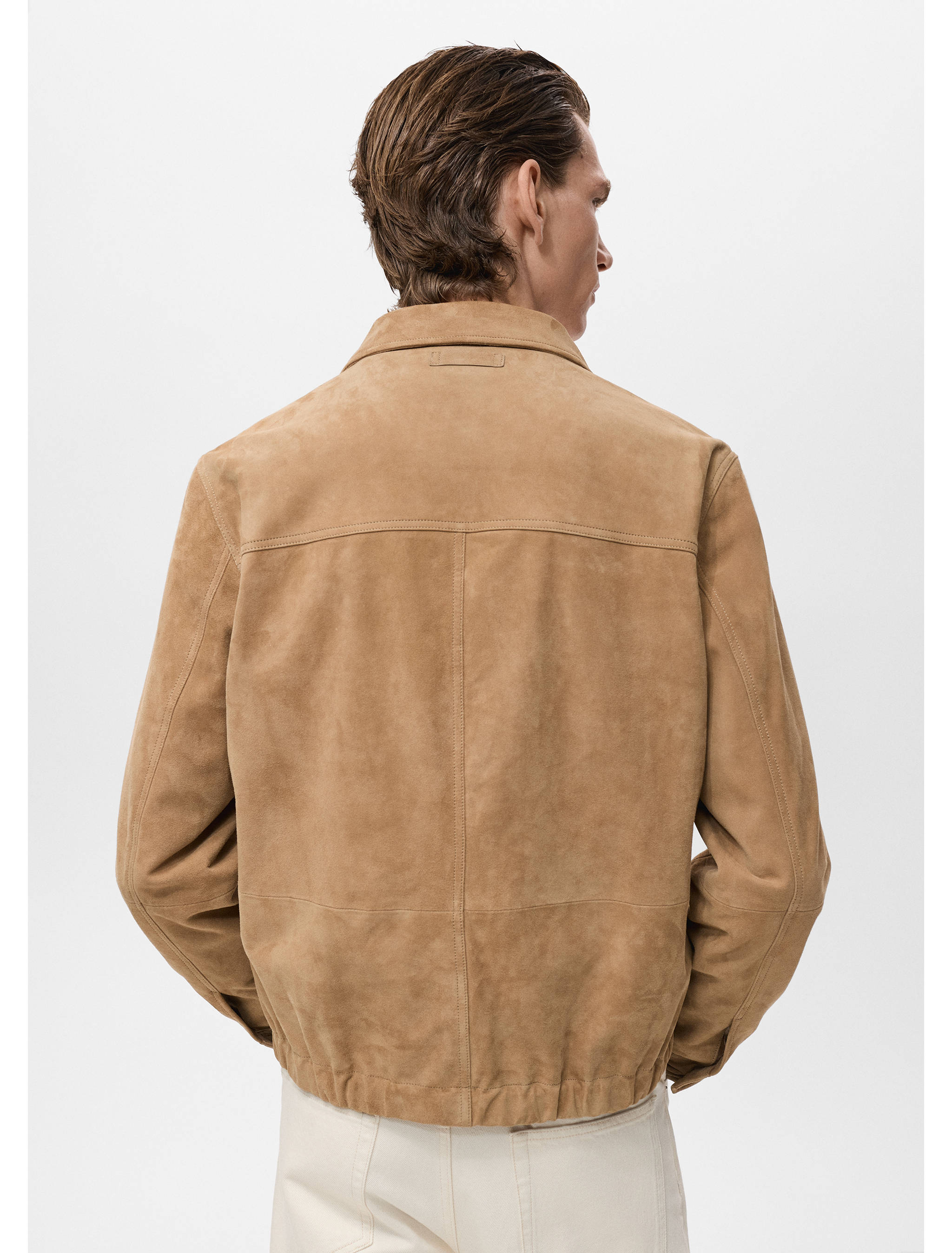 Blouson 100 % cuir daim poches - Verso de l’article