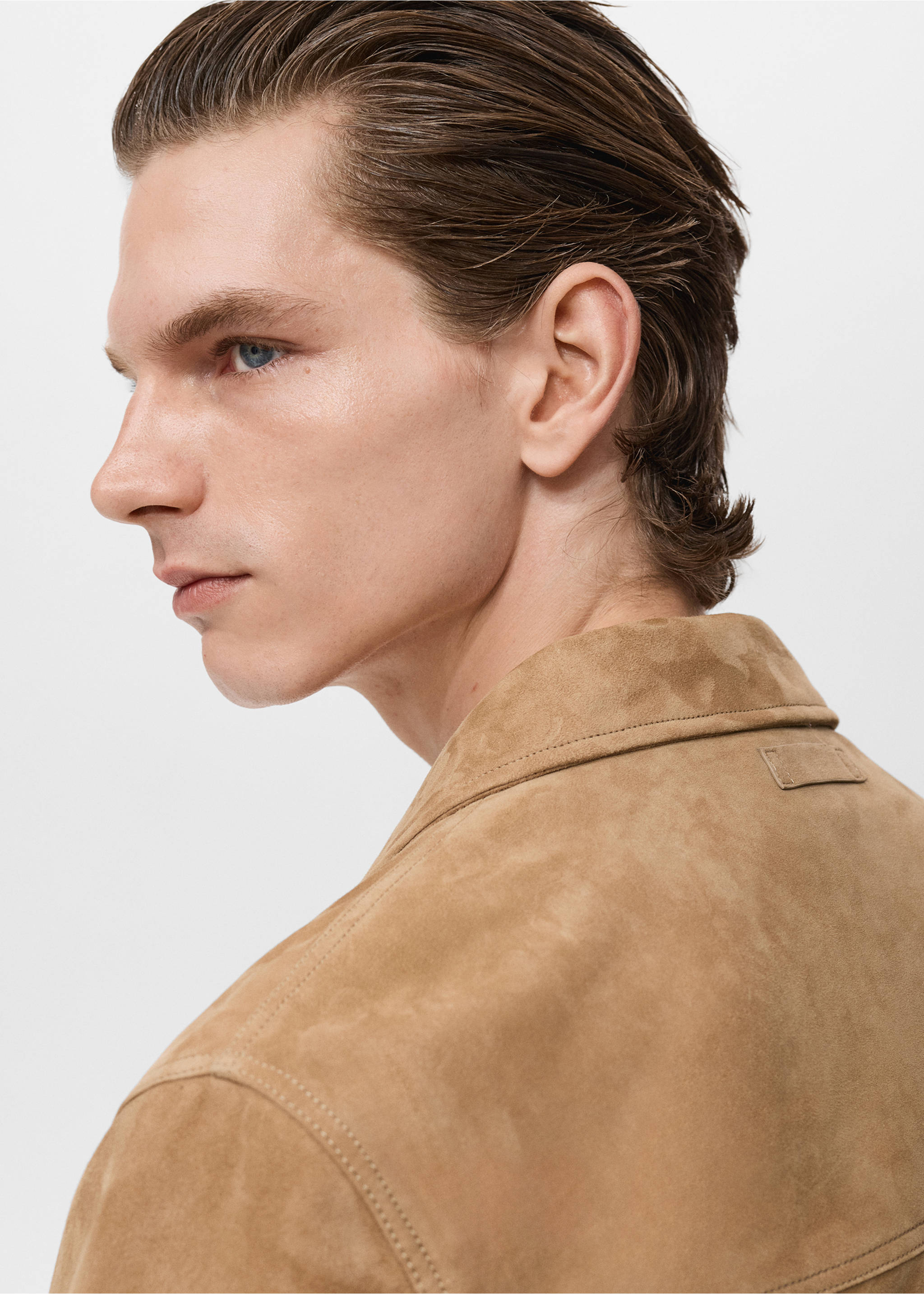 Blouson 100 % cuir daim poches - Détail de l'article 1, Marron moyen. Ref: 17035140-00.