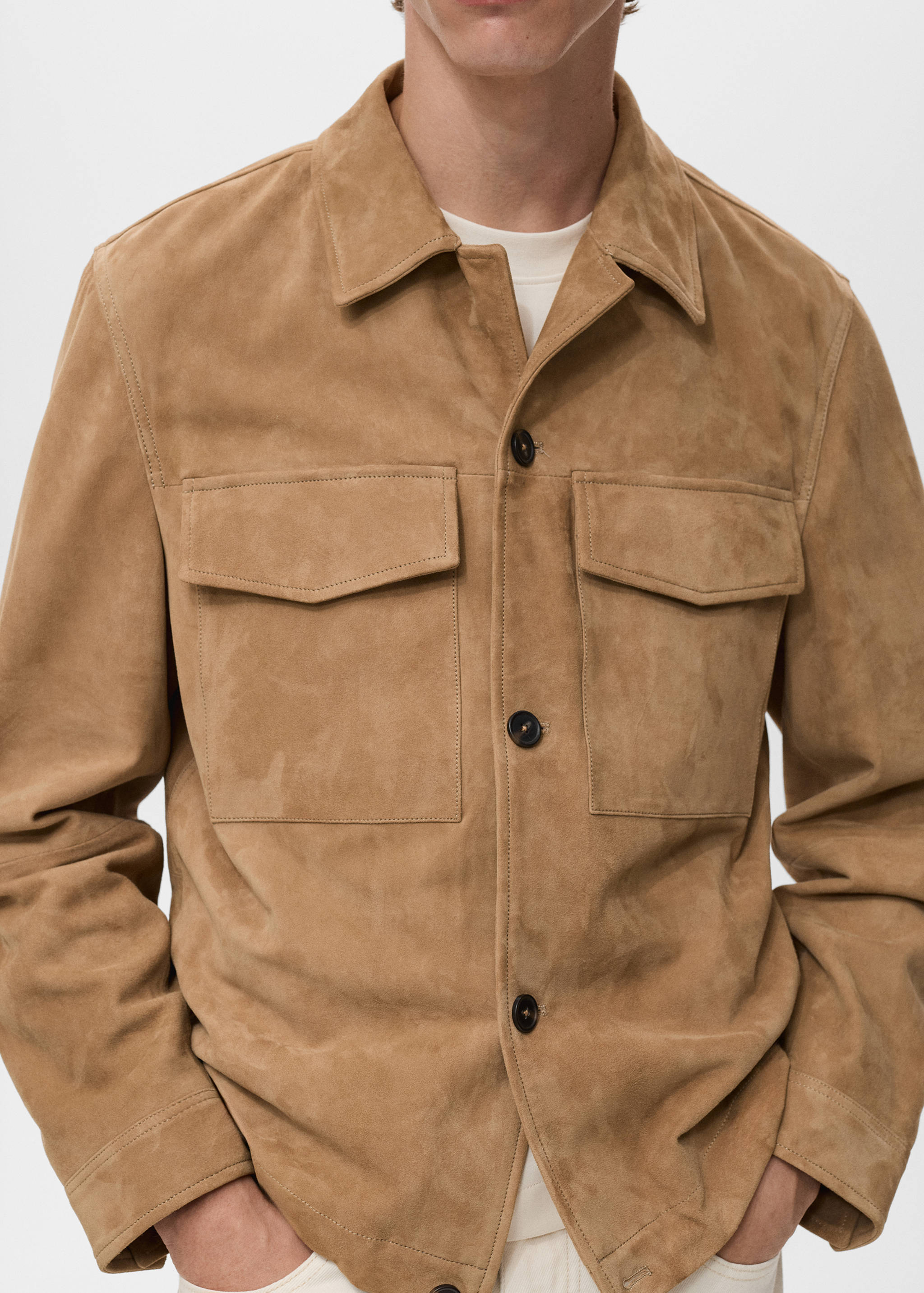 Blouson 100 % cuir daim poches - Détail de l'article 3