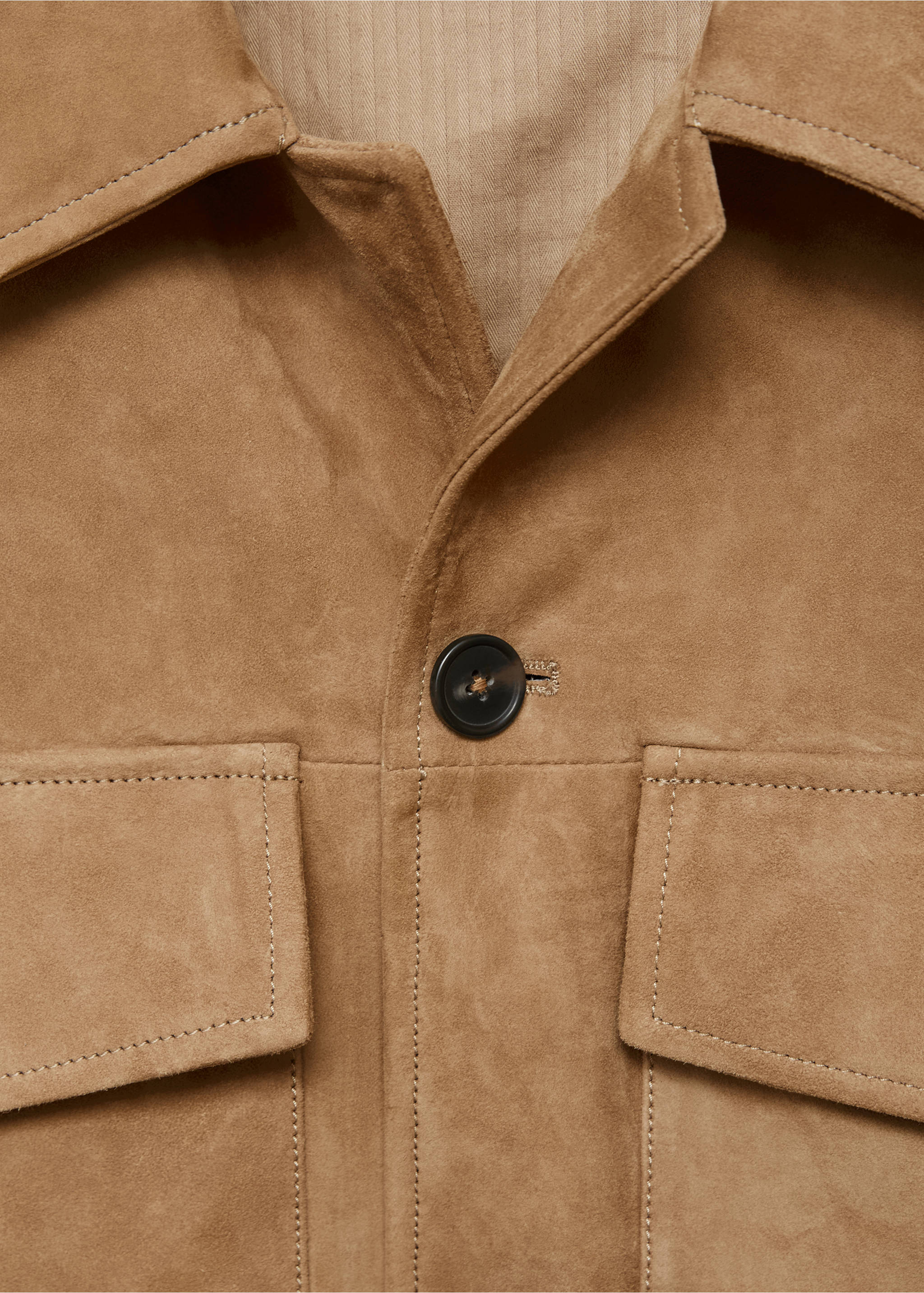 Blouson 100 % cuir daim poches - Détail de l'article 8, Marron moyen. Ref: 17035140-00.