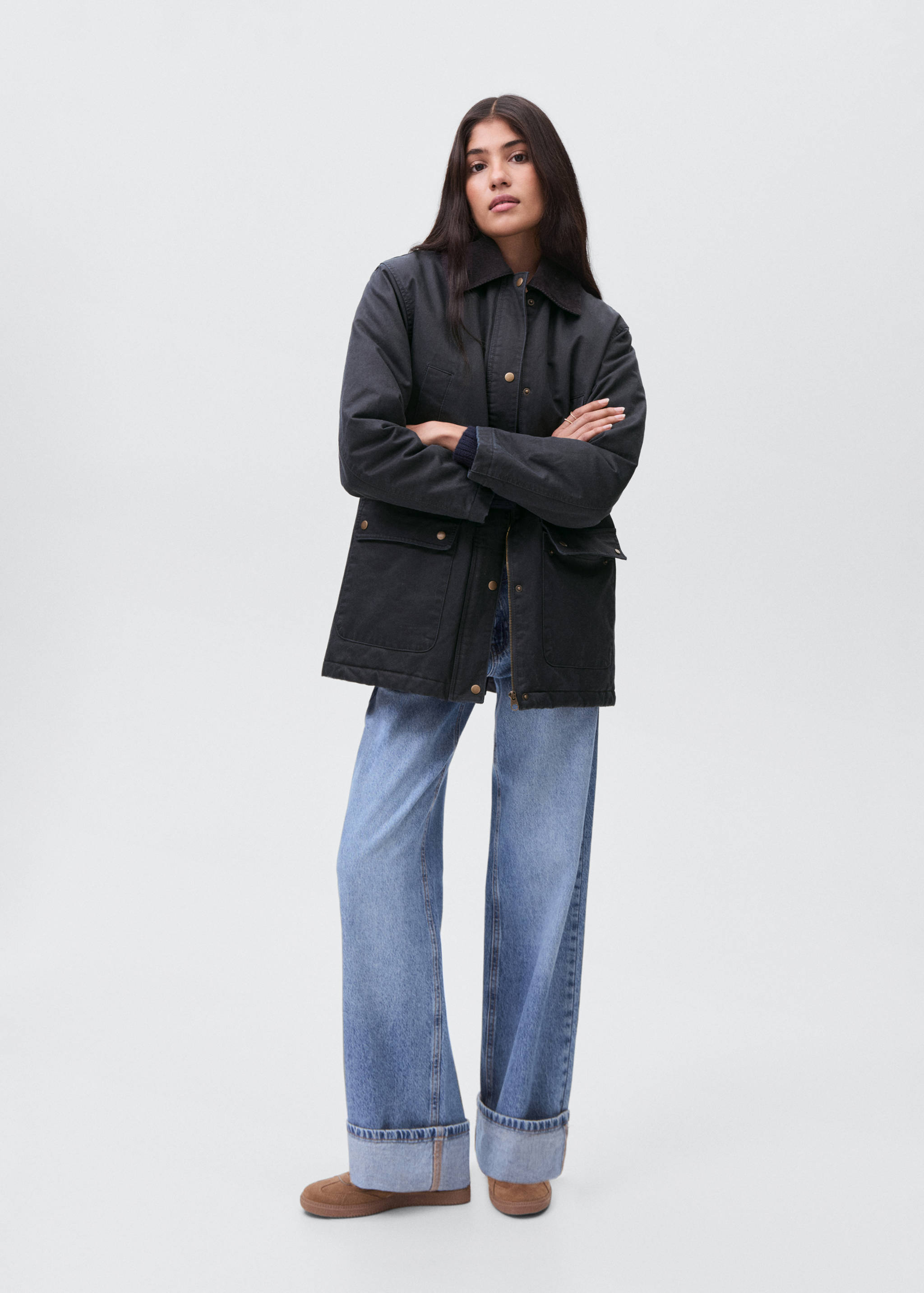 Waxed-effect parka - General plane