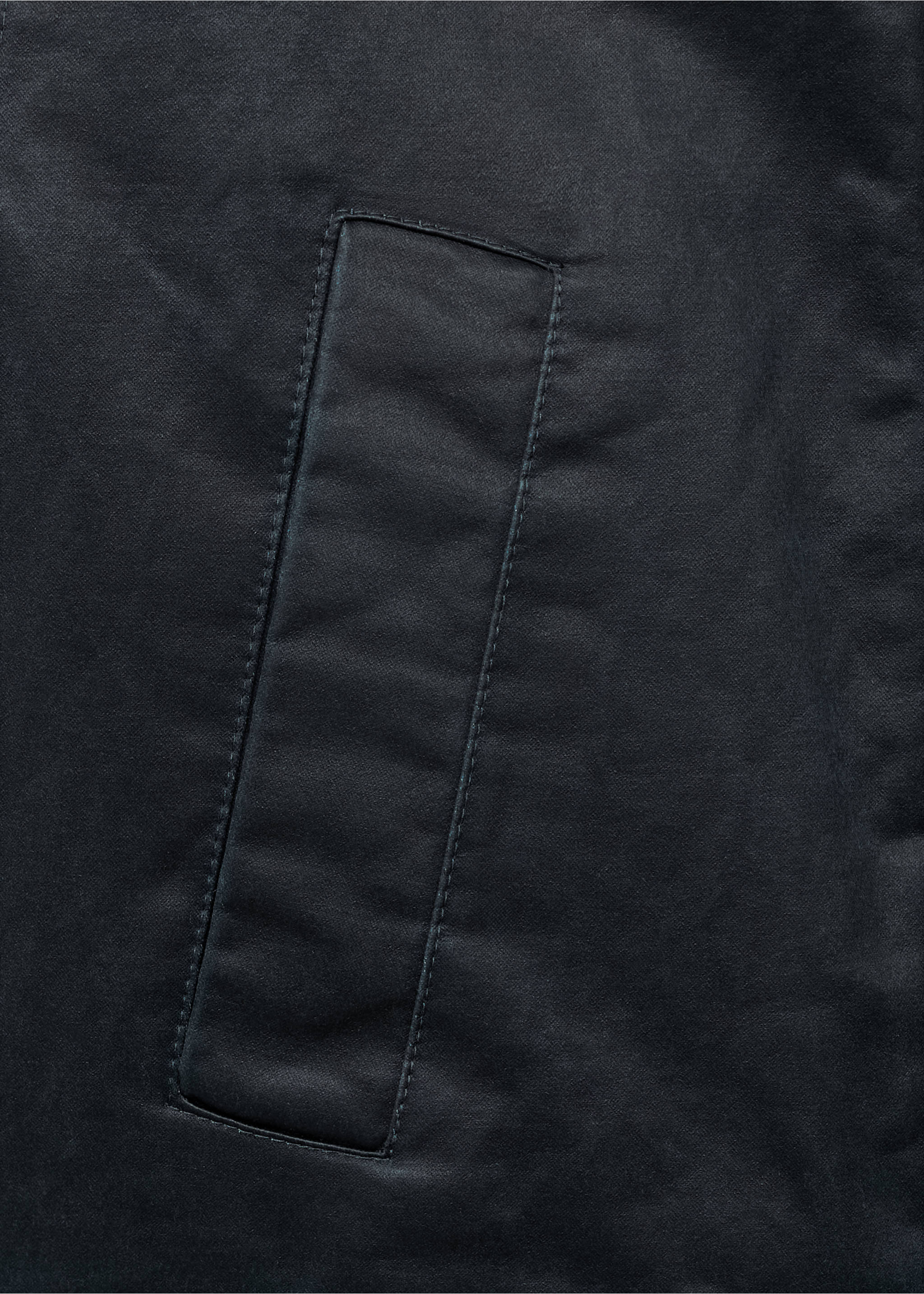 Waxed-effect parka - Details of the article 0, Navy. Ref: 17035141-00.