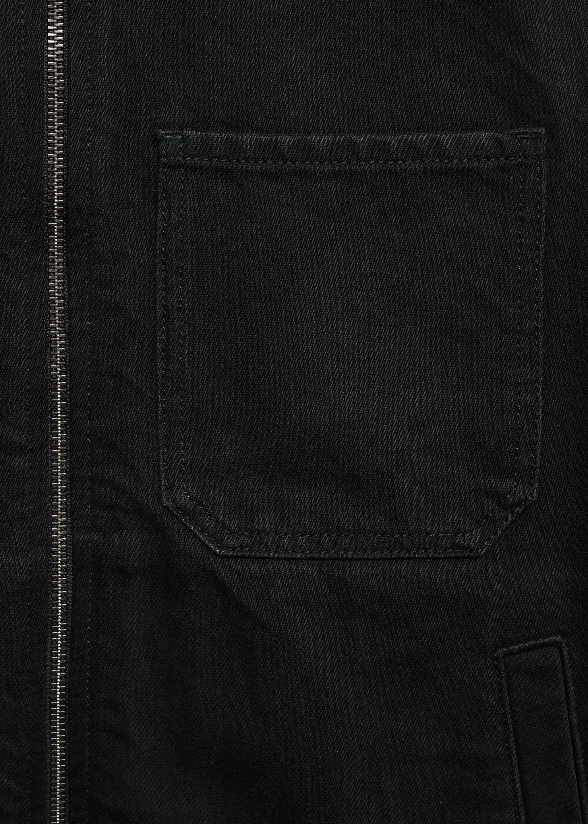 Denim jacket with pockets - Details of the article 0, Black denim. Ref: 17035143-00.