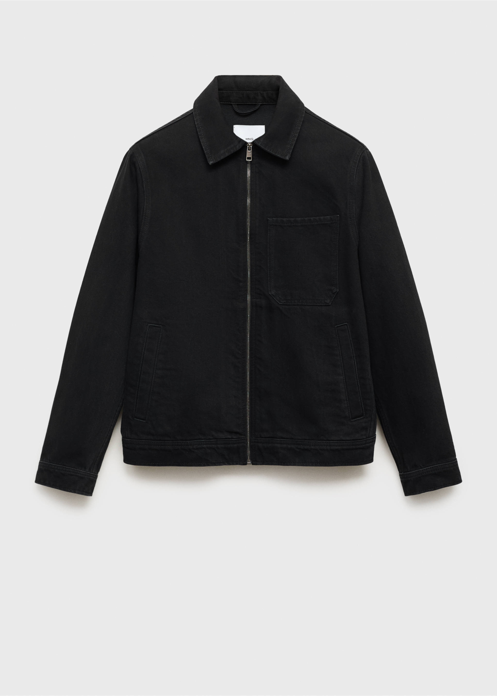 Denim jacket with pockets - Article without model, Black denim. Ref: 17035143-00.