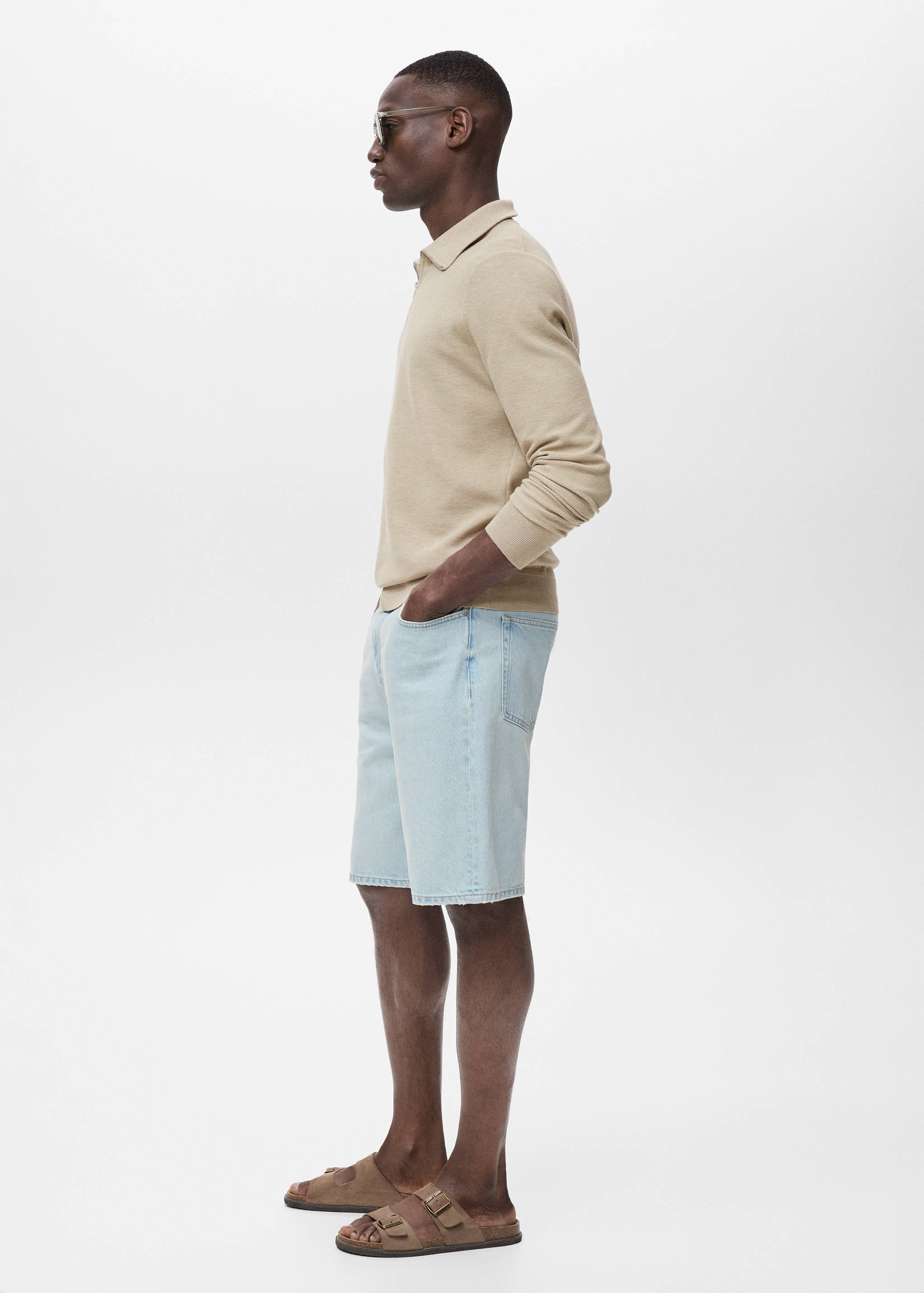 Svetr s mikrostrukturou a límecem na zip - Detail zboží 2