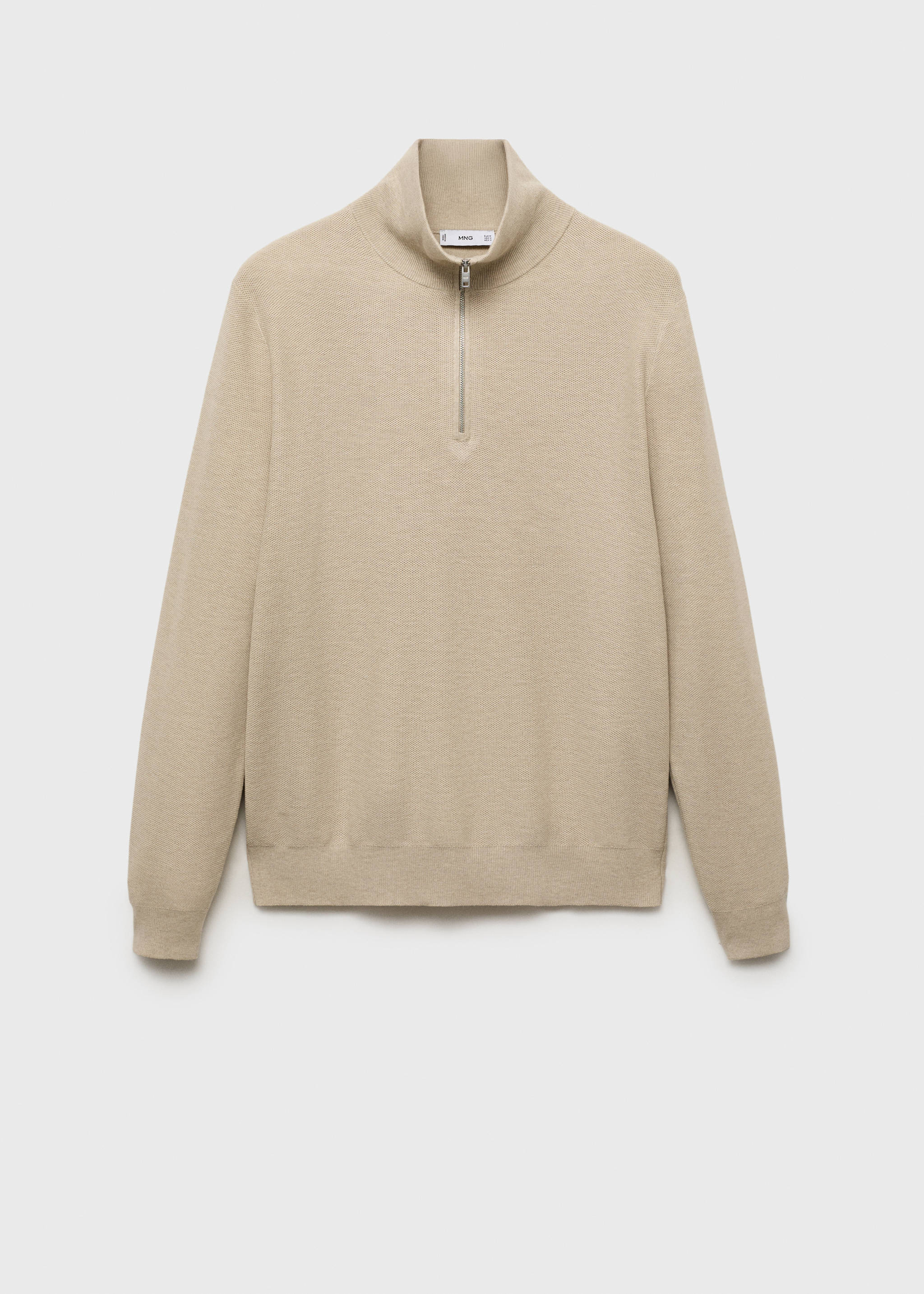 Svetr s mikrostrukturou a límecem na zip - Zboží bez modelu