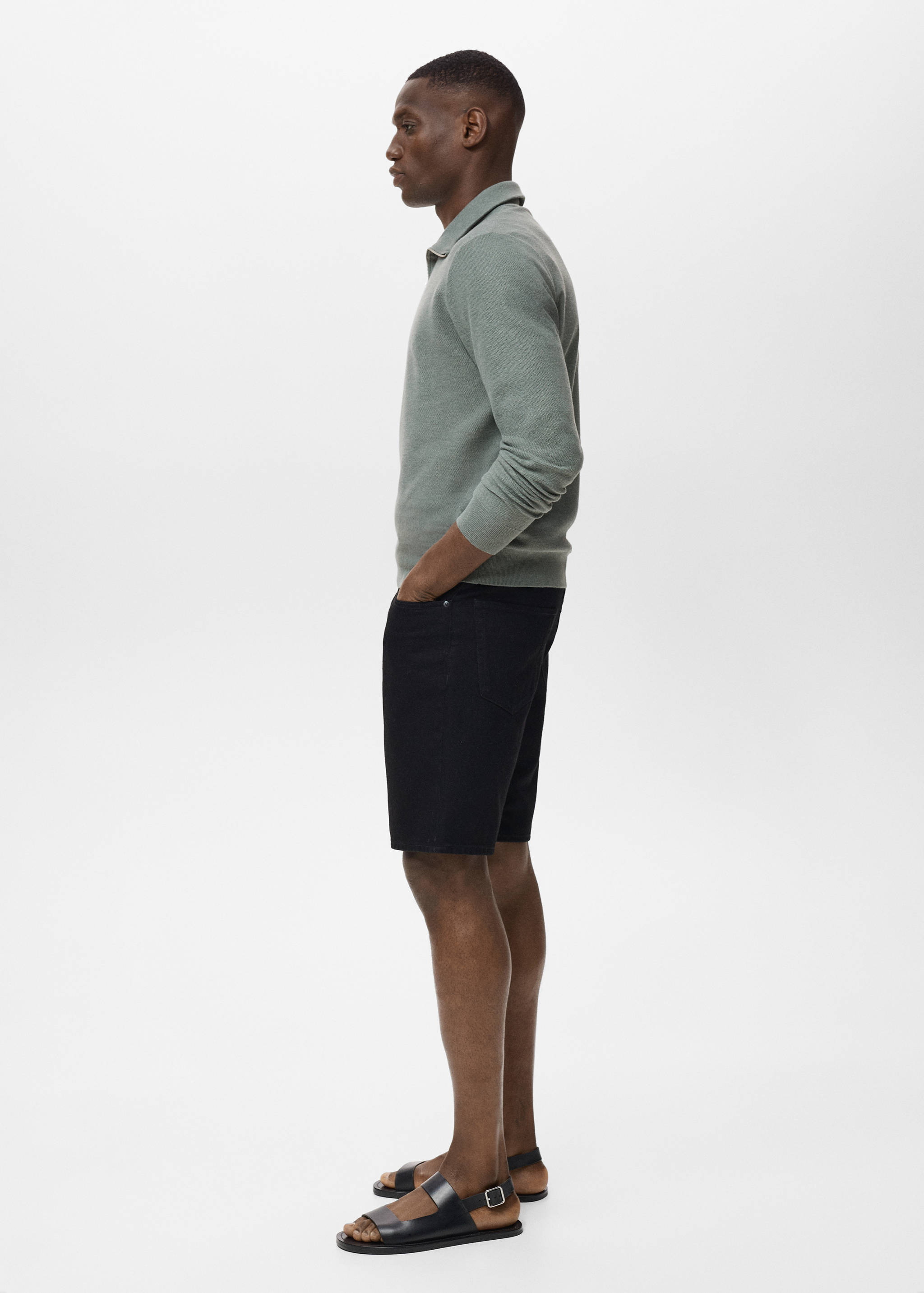 Svetr s mikrostrukturou a límecem na zip - Detail zboží 2