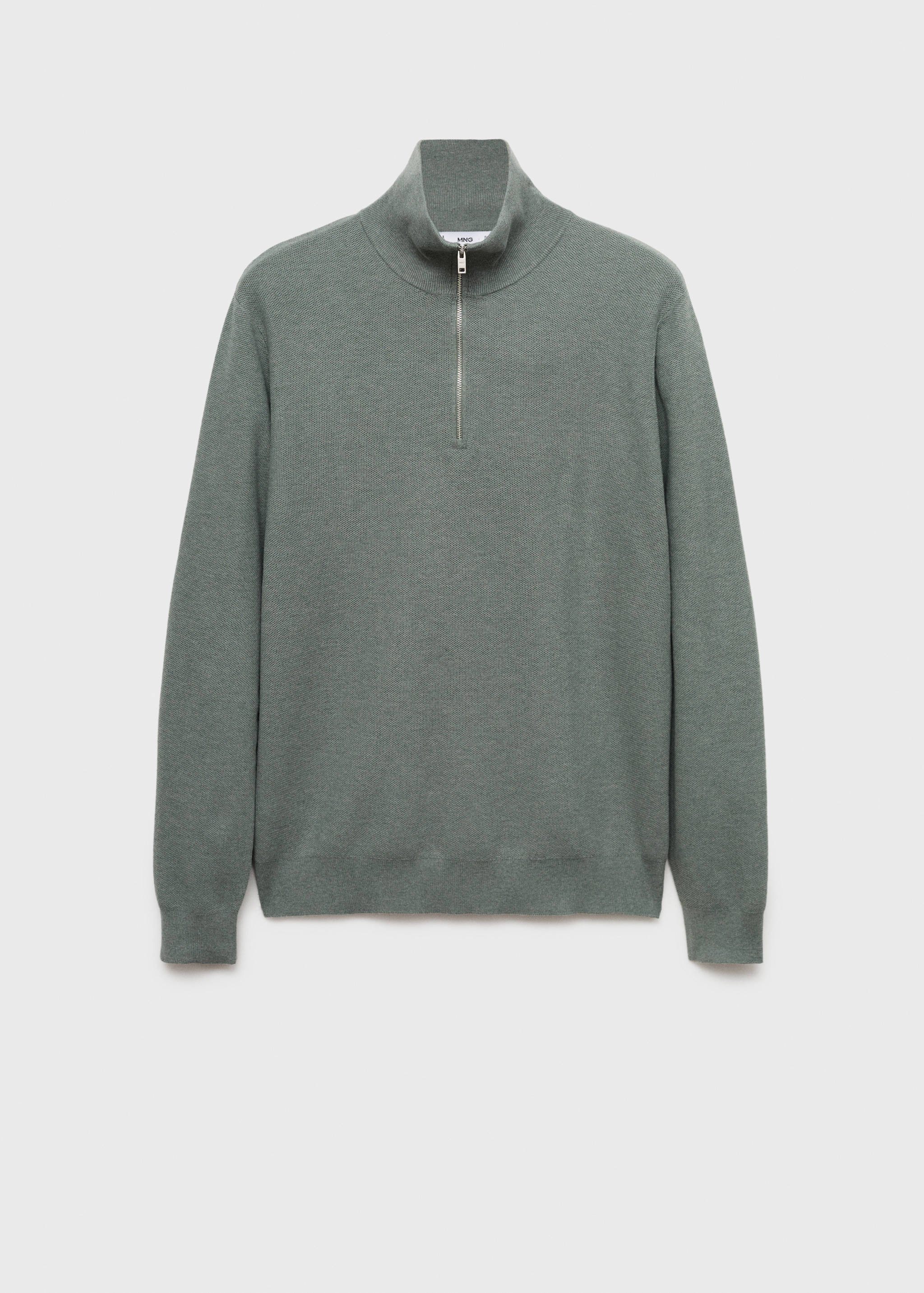 Svetr s mikrostrukturou a límecem na zip - Zboží bez modelu