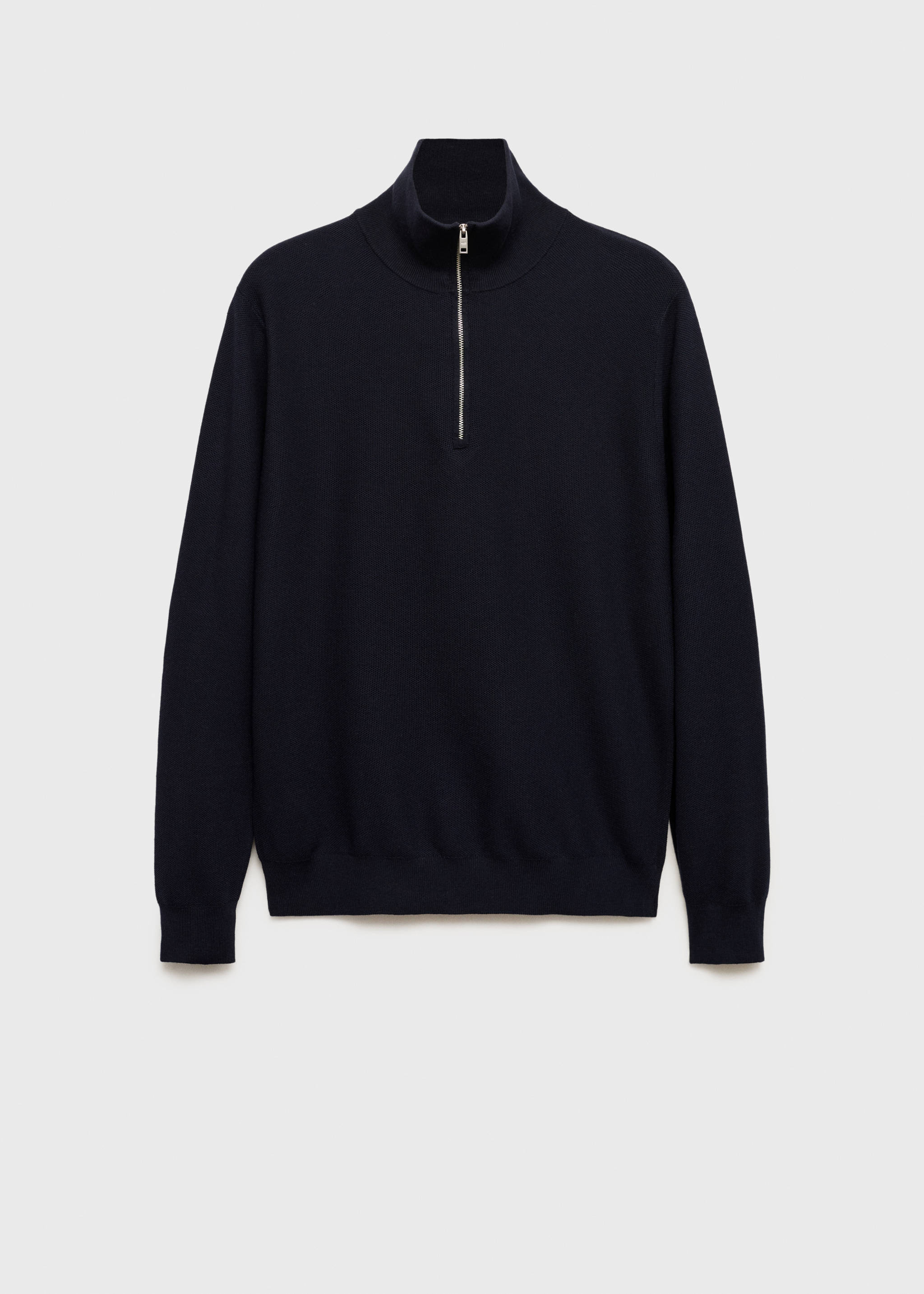 Pull-over microstructure col zippé - Article sans modèle