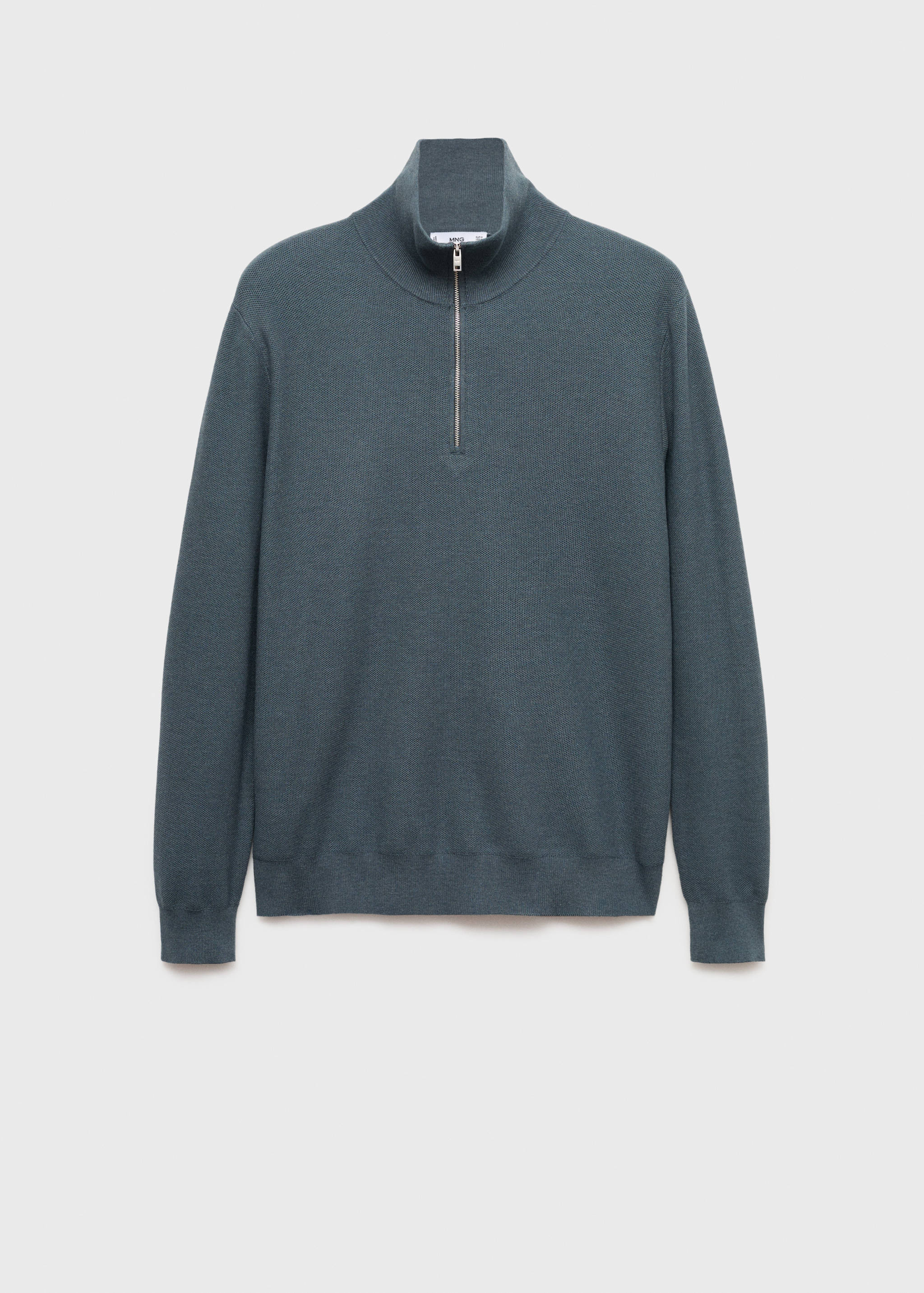 Svetr s mikrostrukturou a límecem na zip - Zboží bez modelu