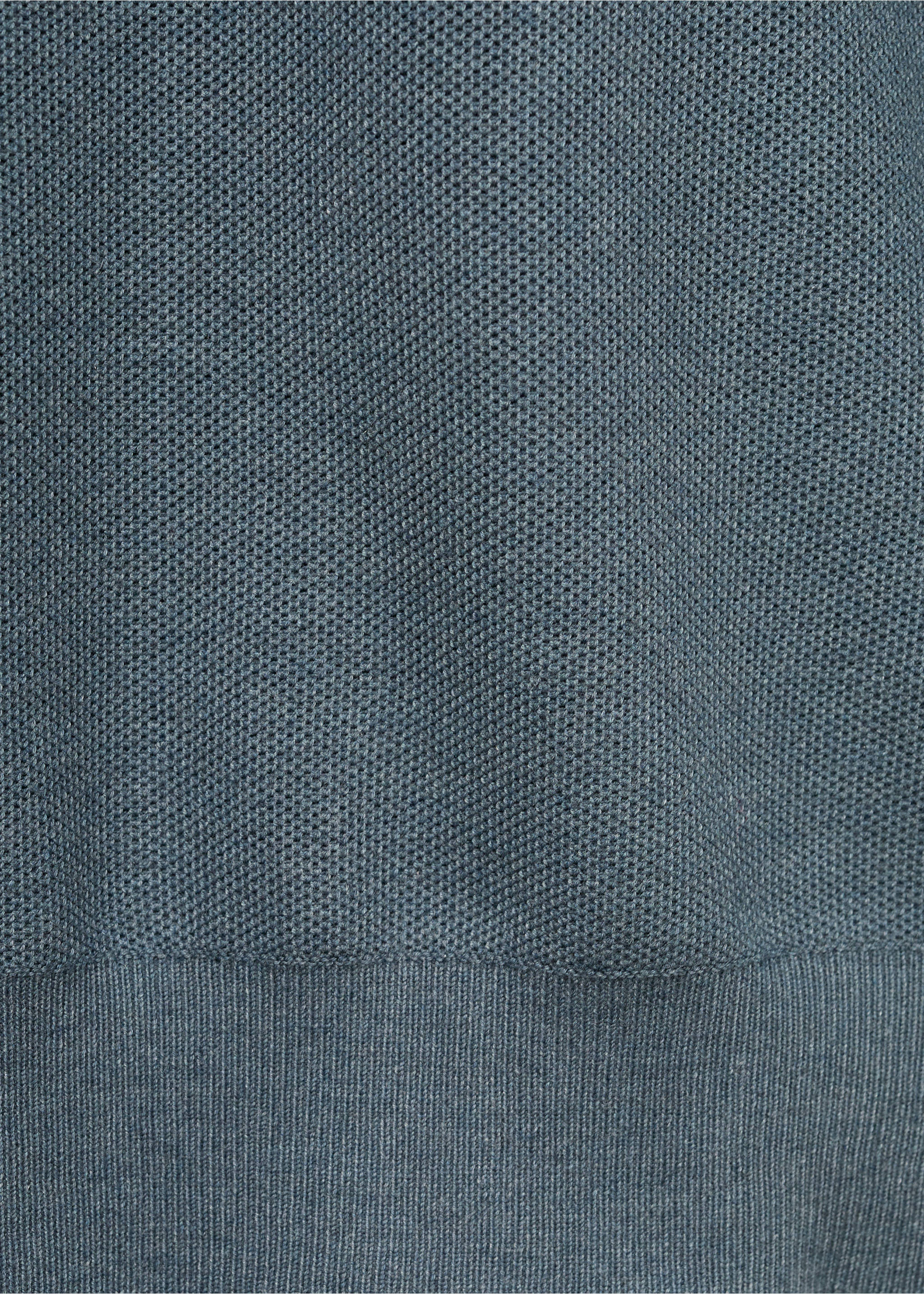 Microstructure sweater with zipper collar - Details of the article 0, Petrol Blue. Ref: 17035146-00.