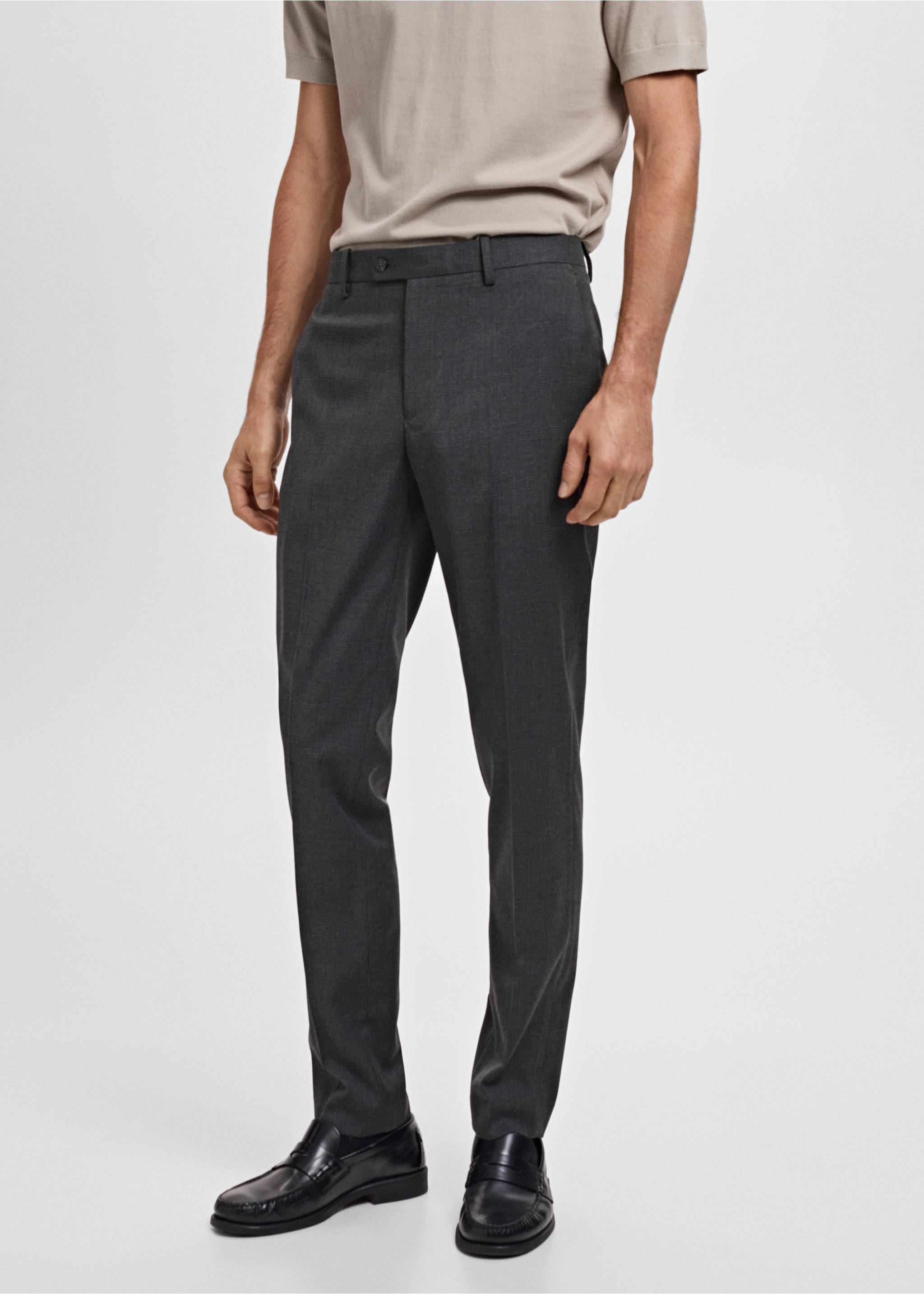 Pantalón traje Milán slim fit - Plano medio, Gris oscuro vigoré. Ref: 17035153-00.