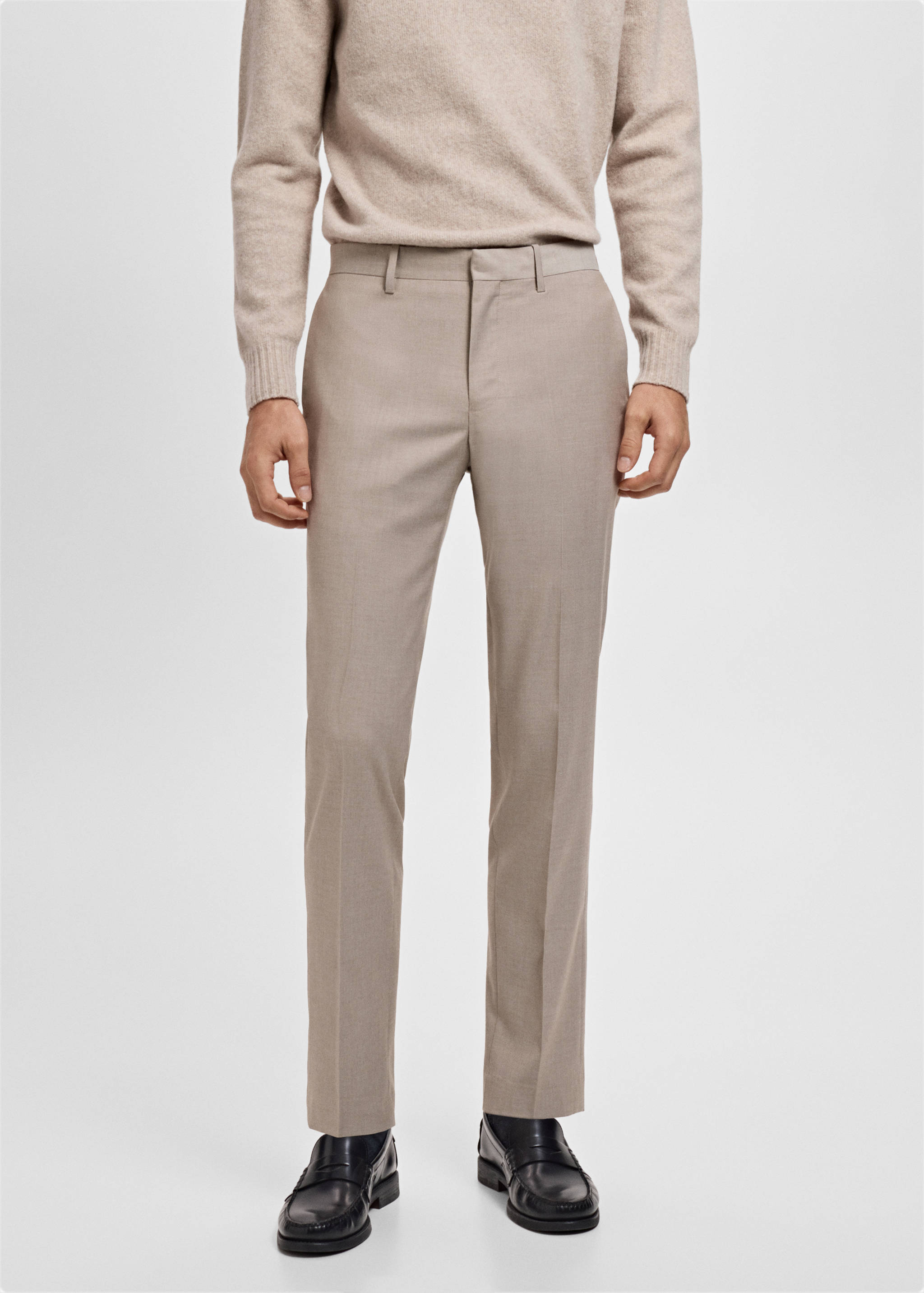 Paris slim-fit suit trousers - Medium plane