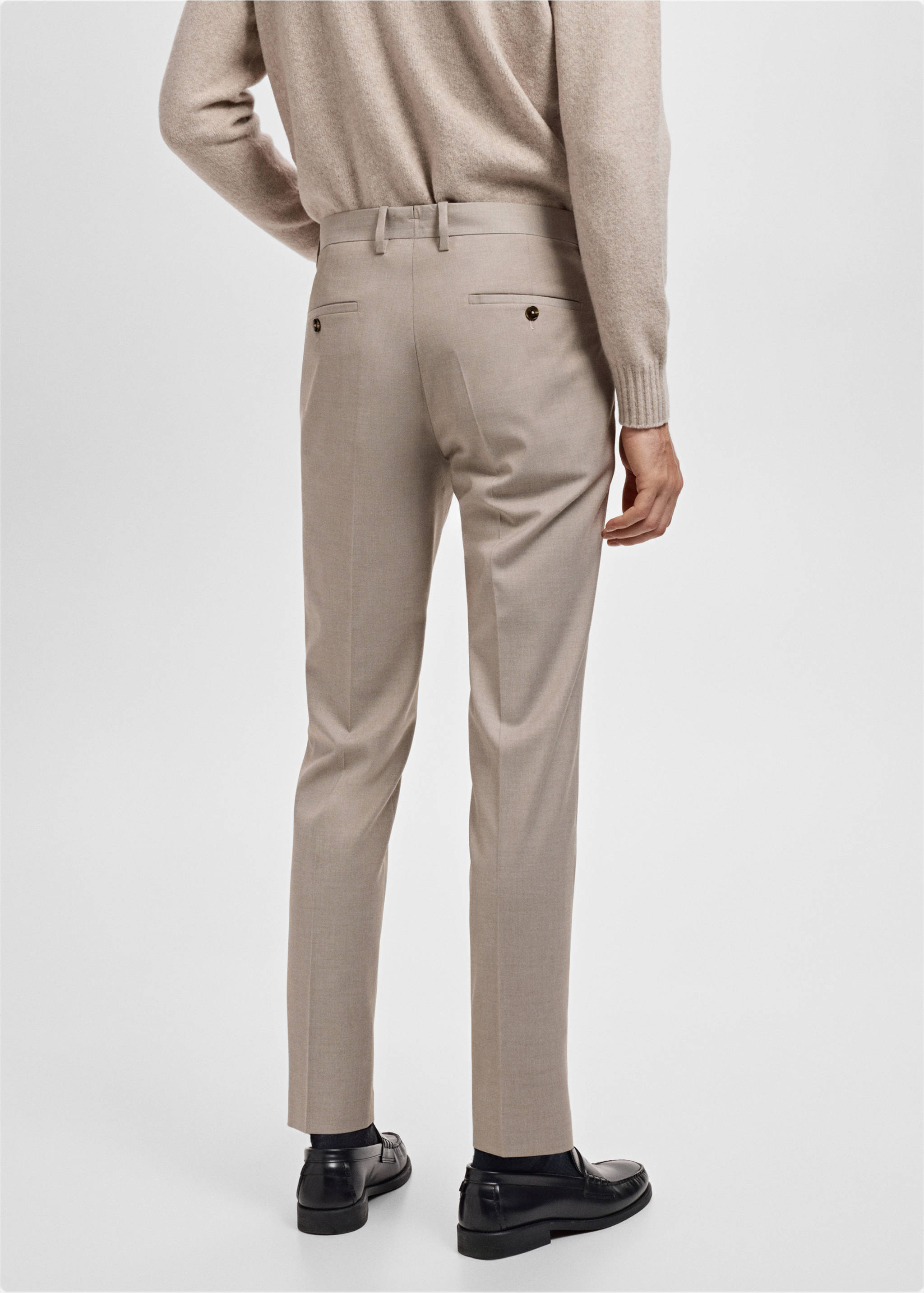 Paris slim-fit suit trousers - Reverse of the article, Sand. Ref: 17035154-00.