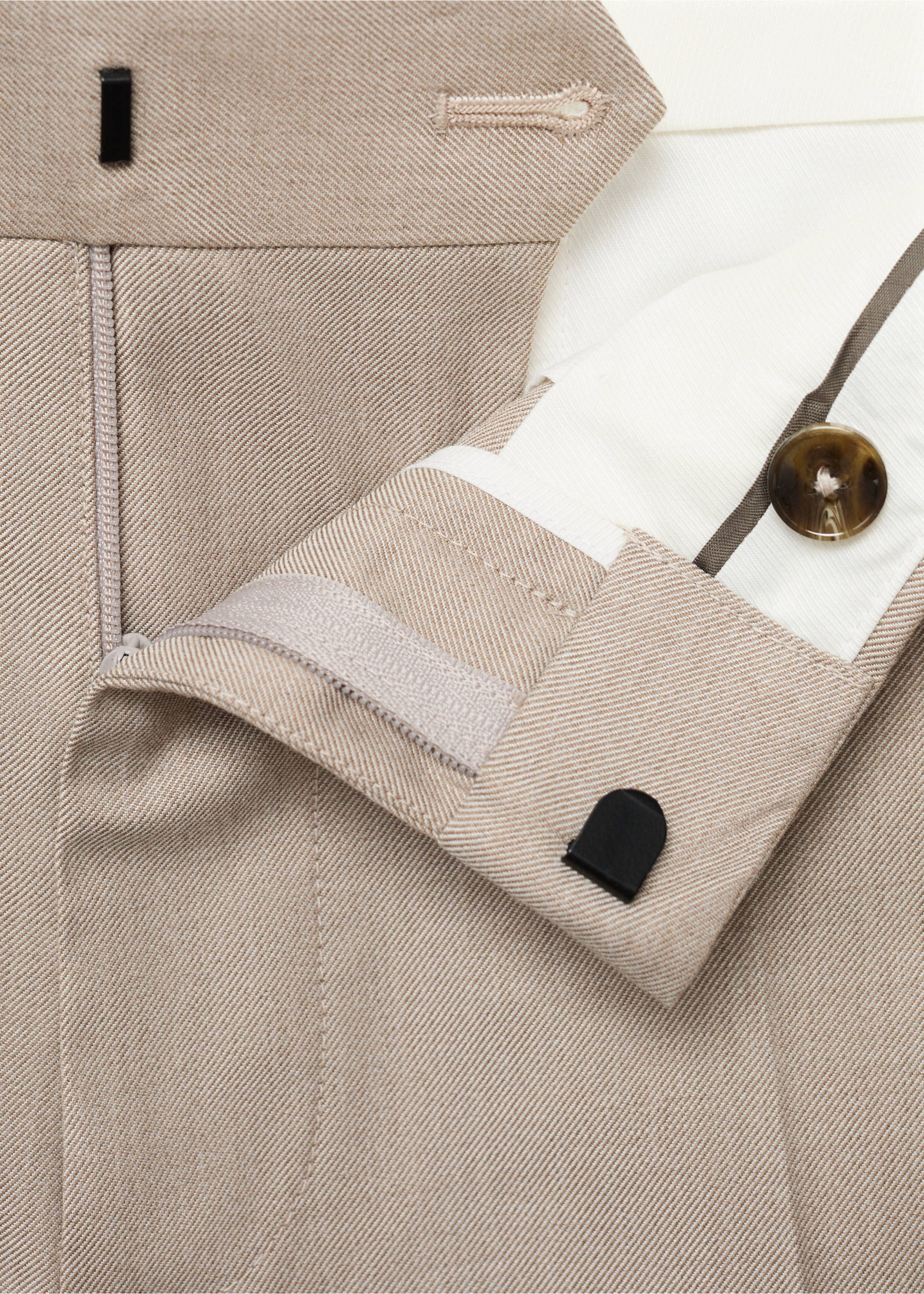 Paris slim-fit suit trousers - Details of the article 8, Sand. Ref: 17035154-00.