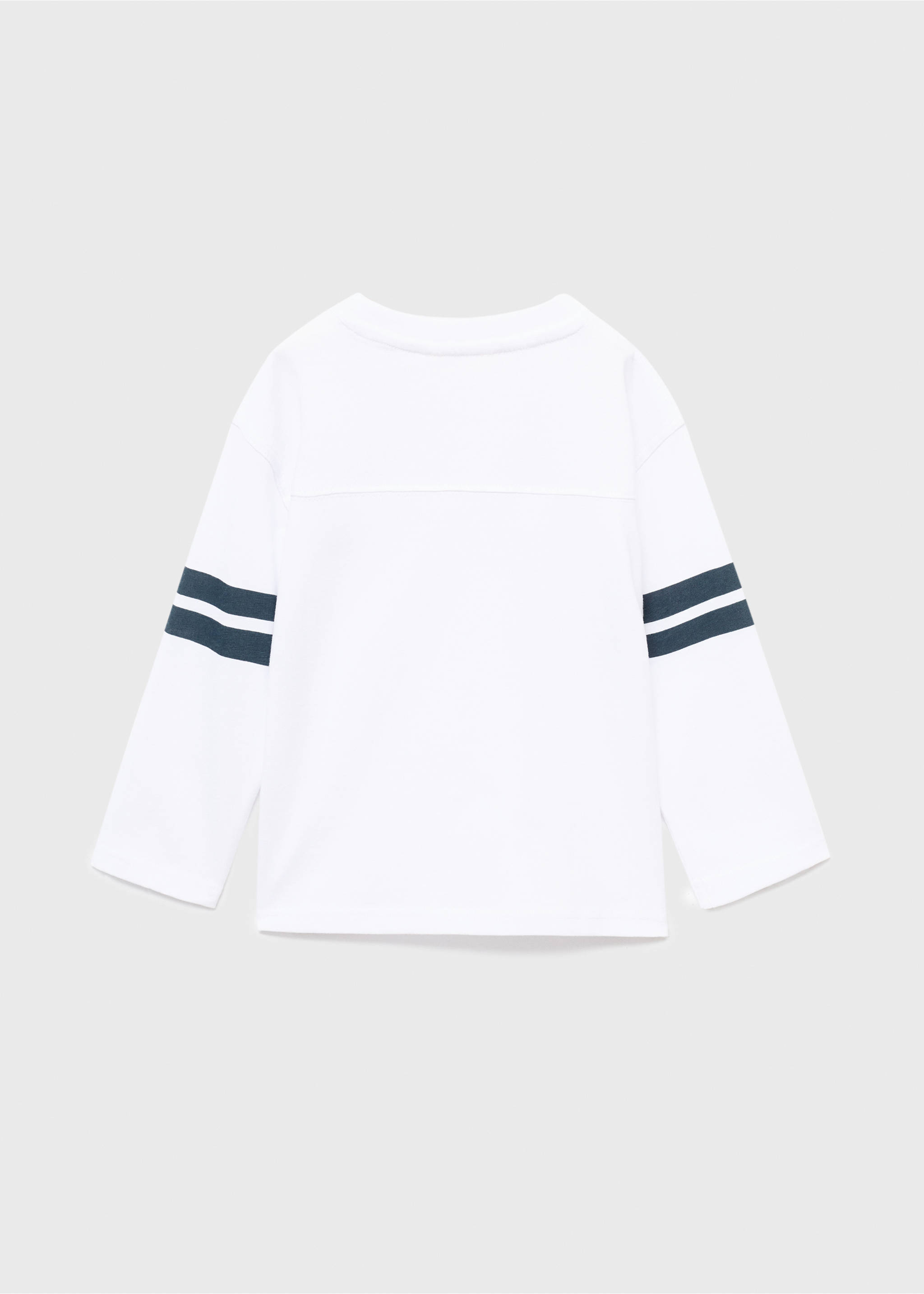 Embroidered striped t-shirt - Reverse of the article, White. Ref: 17035156-00.