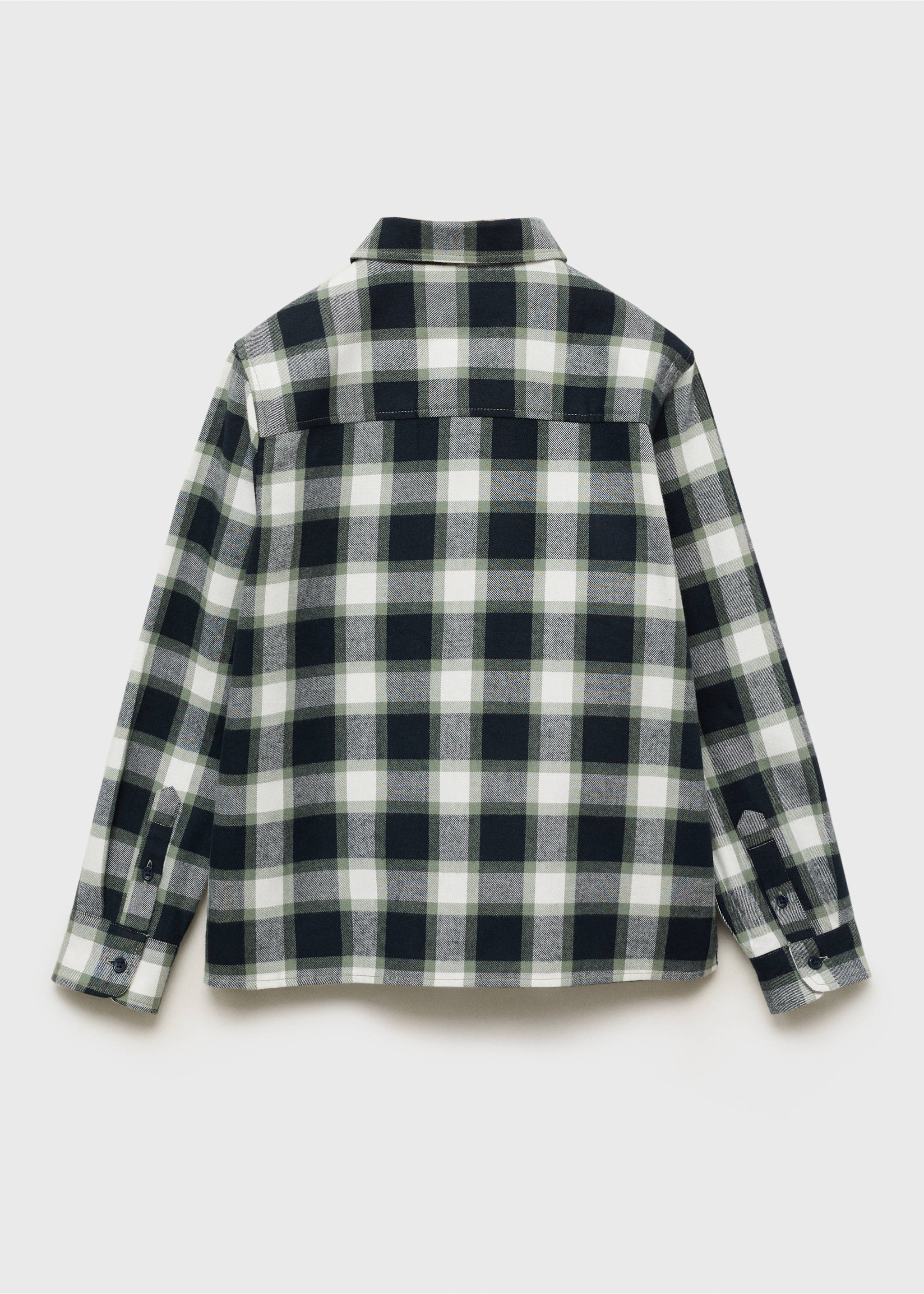 Check cotton shirt - Reverse of the article, Navy. Ref: 17035158-00.