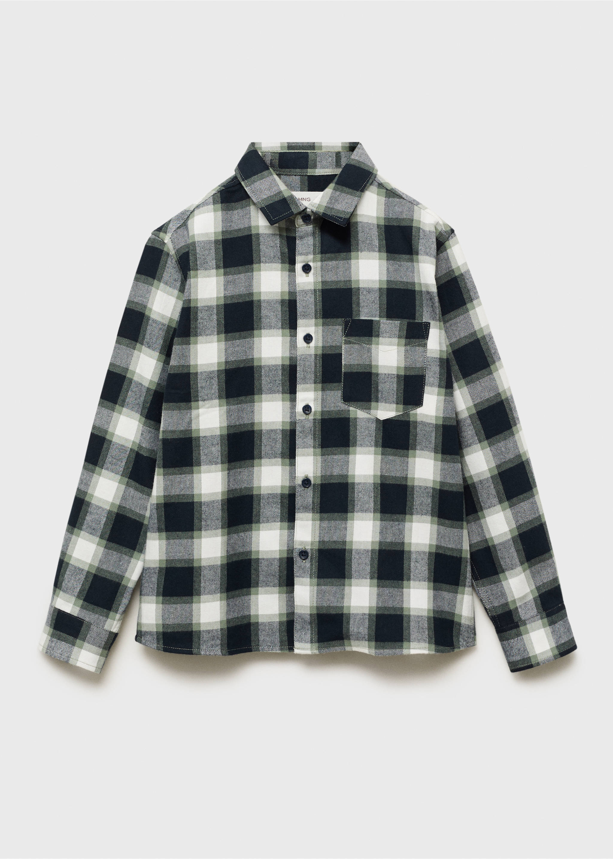 Check cotton shirt - Article without model, Navy. Ref: 17035158-00.