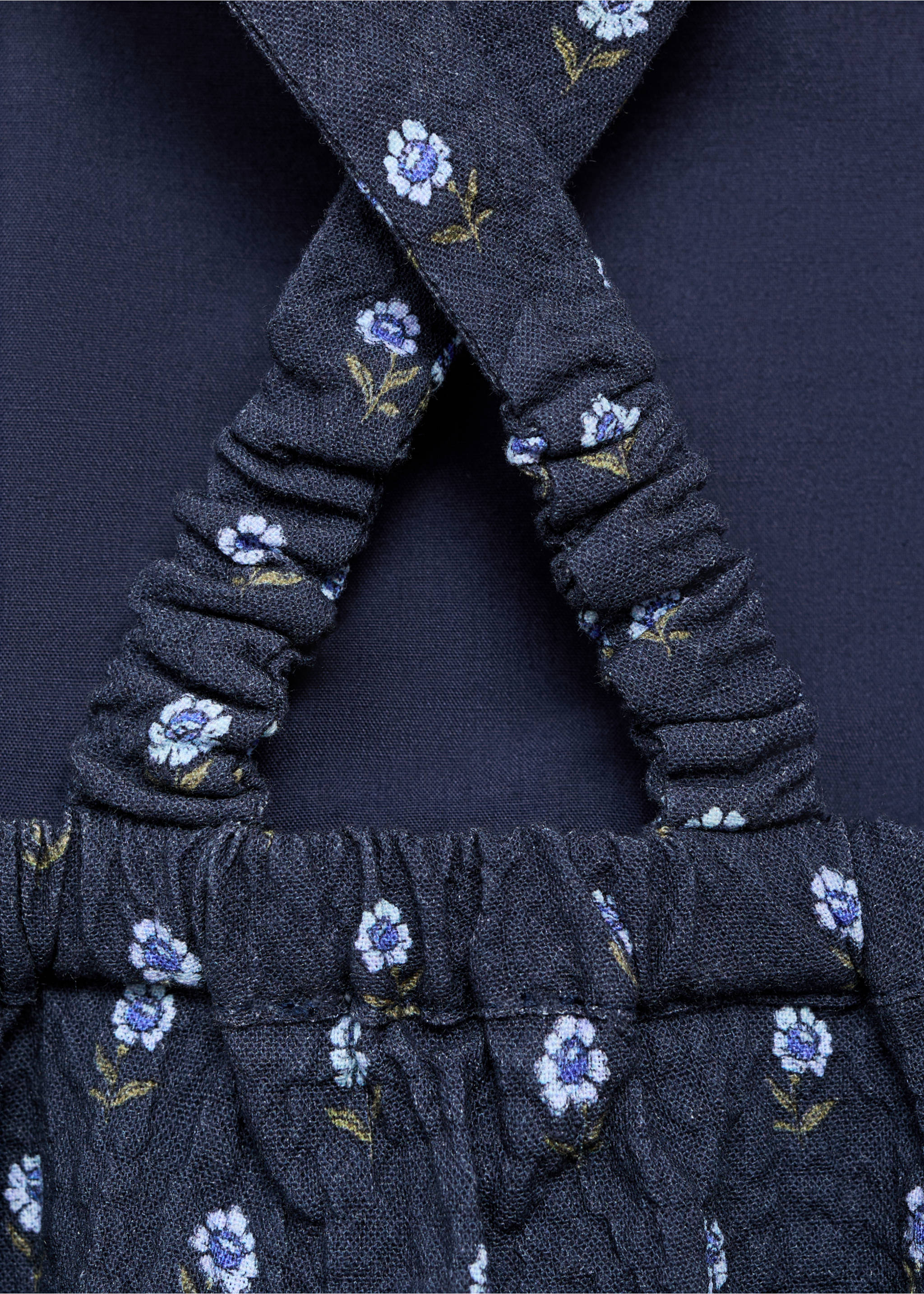 Floral print dress - Details of the article 8, Navy. Ref: 17035162-00.