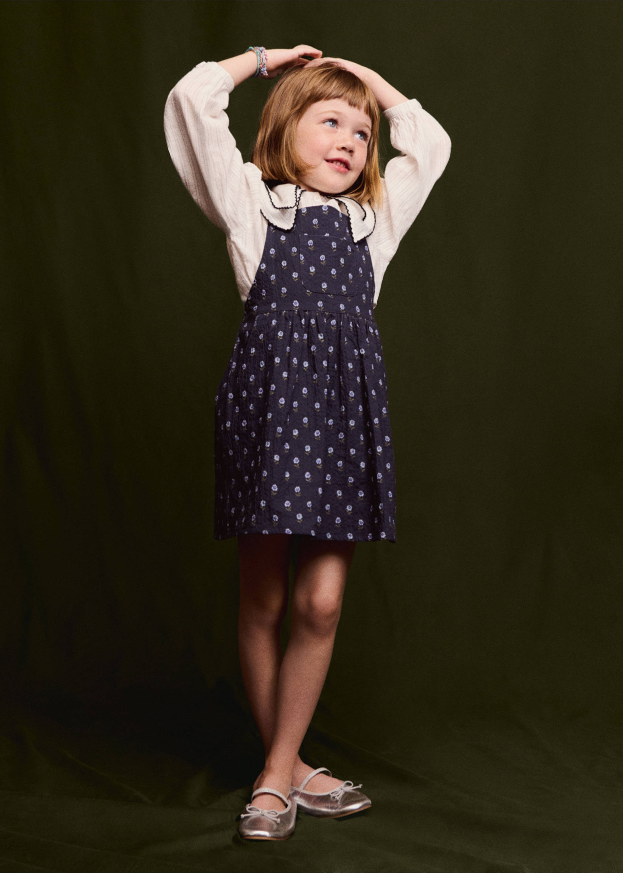 Floral print dress - Details of the article 5, Navy. Ref: 17035162-00.