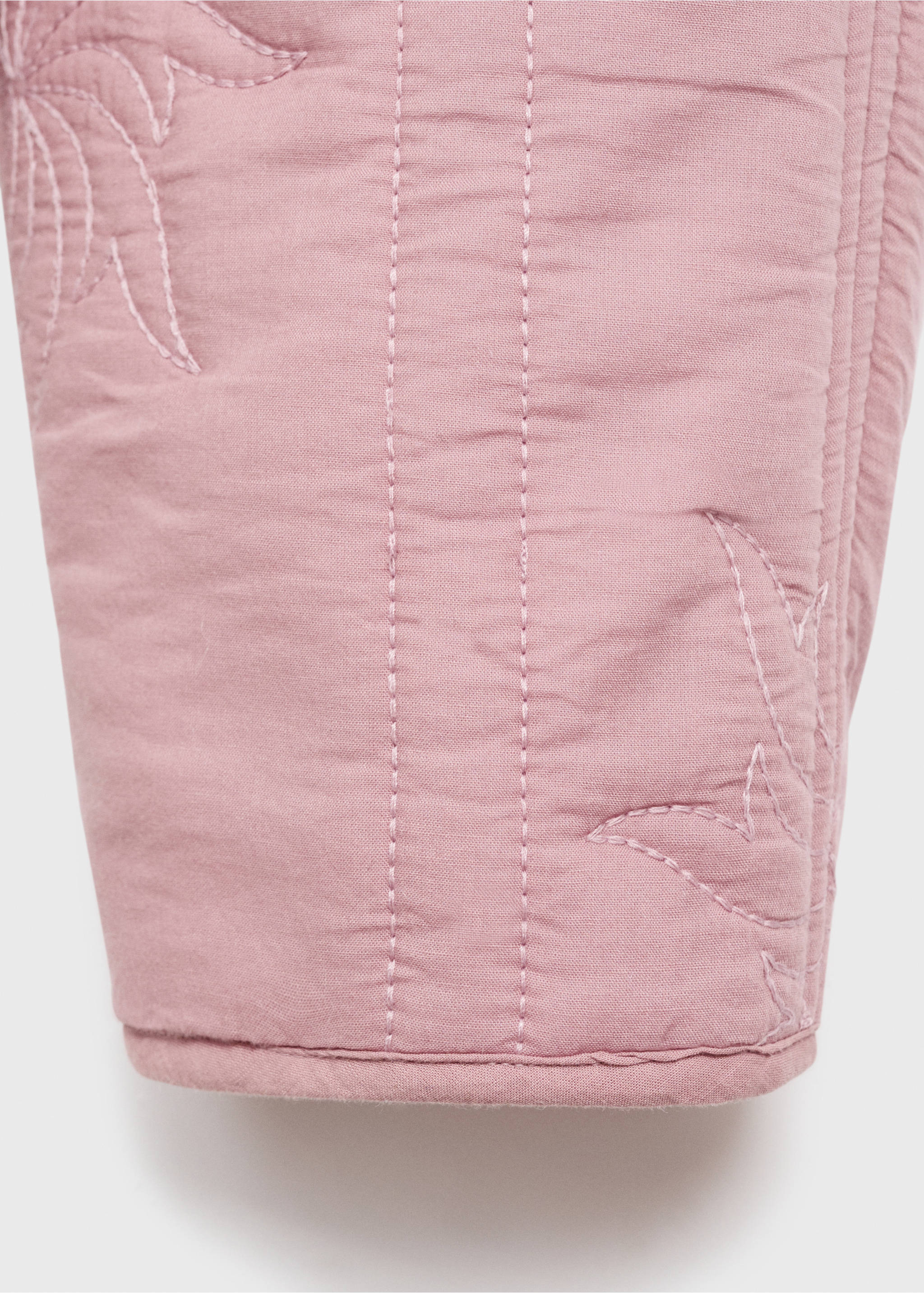 Embroidered quilted jacket - Details of the article 0, Pastel Pink. Ref: 17035163-00.