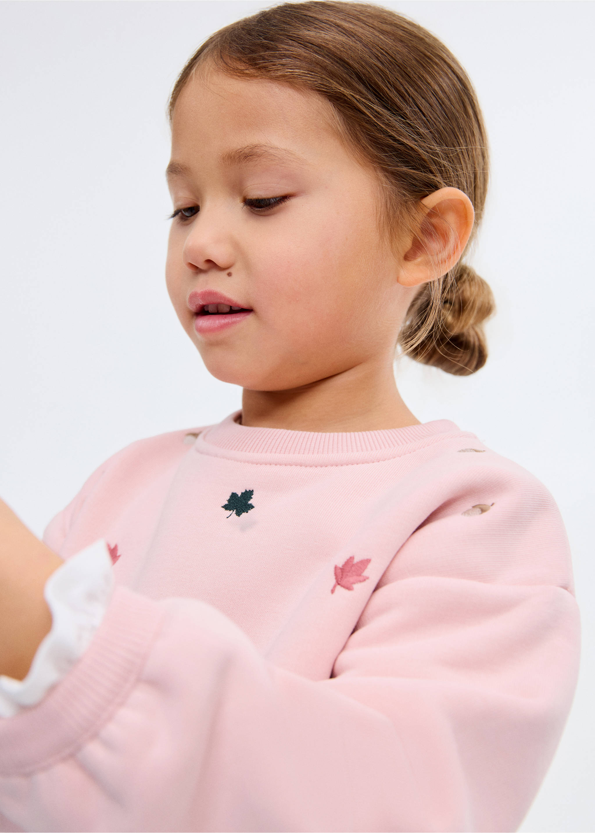 Besticktes Baumwoll-Sweatshirt - Detail des Artikels 1, Rosa. Ref: 17035172-00.