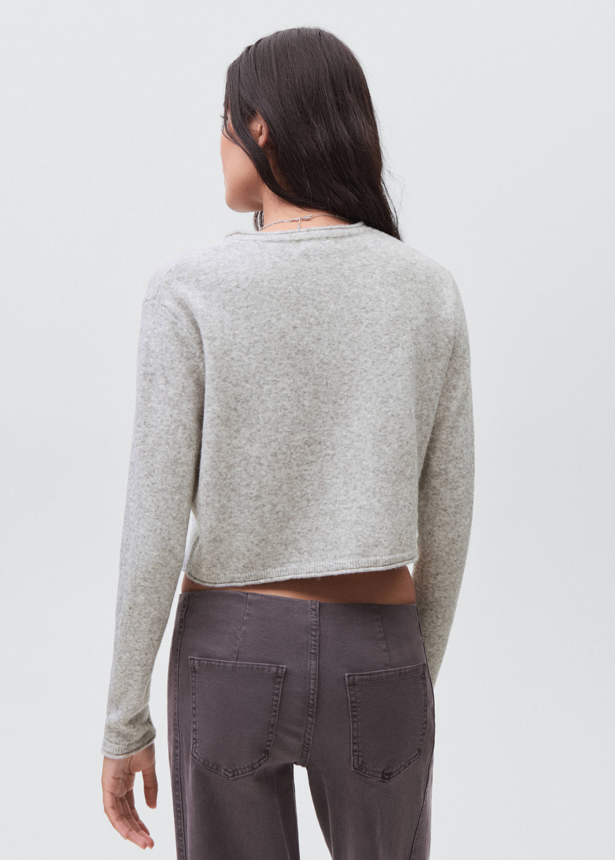 Cropped cardigan with buttons - Reverse of the article