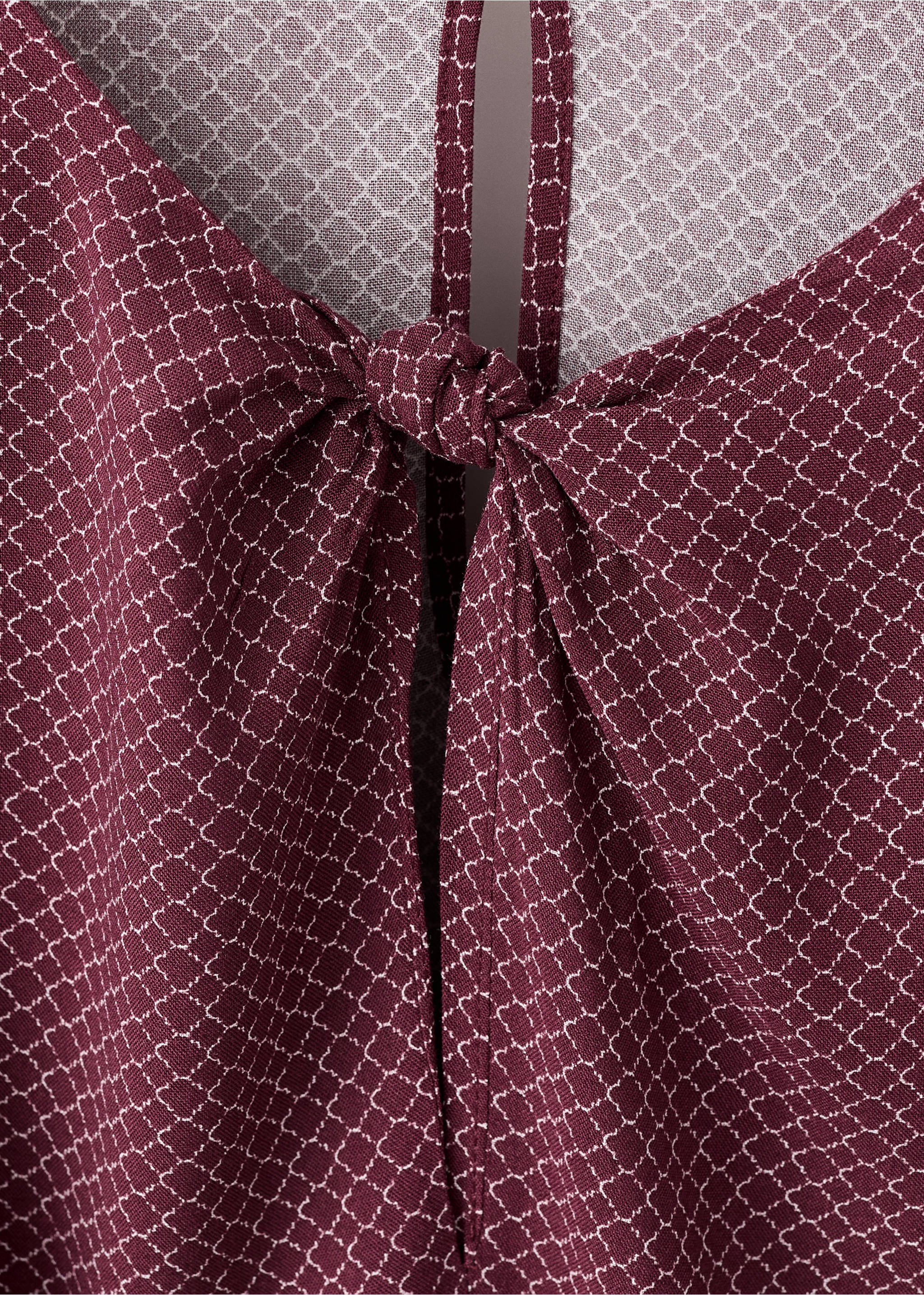 Geknotete Puffbluse - Detail des Artikels 8, Granatrot. Ref: 17035793-00.