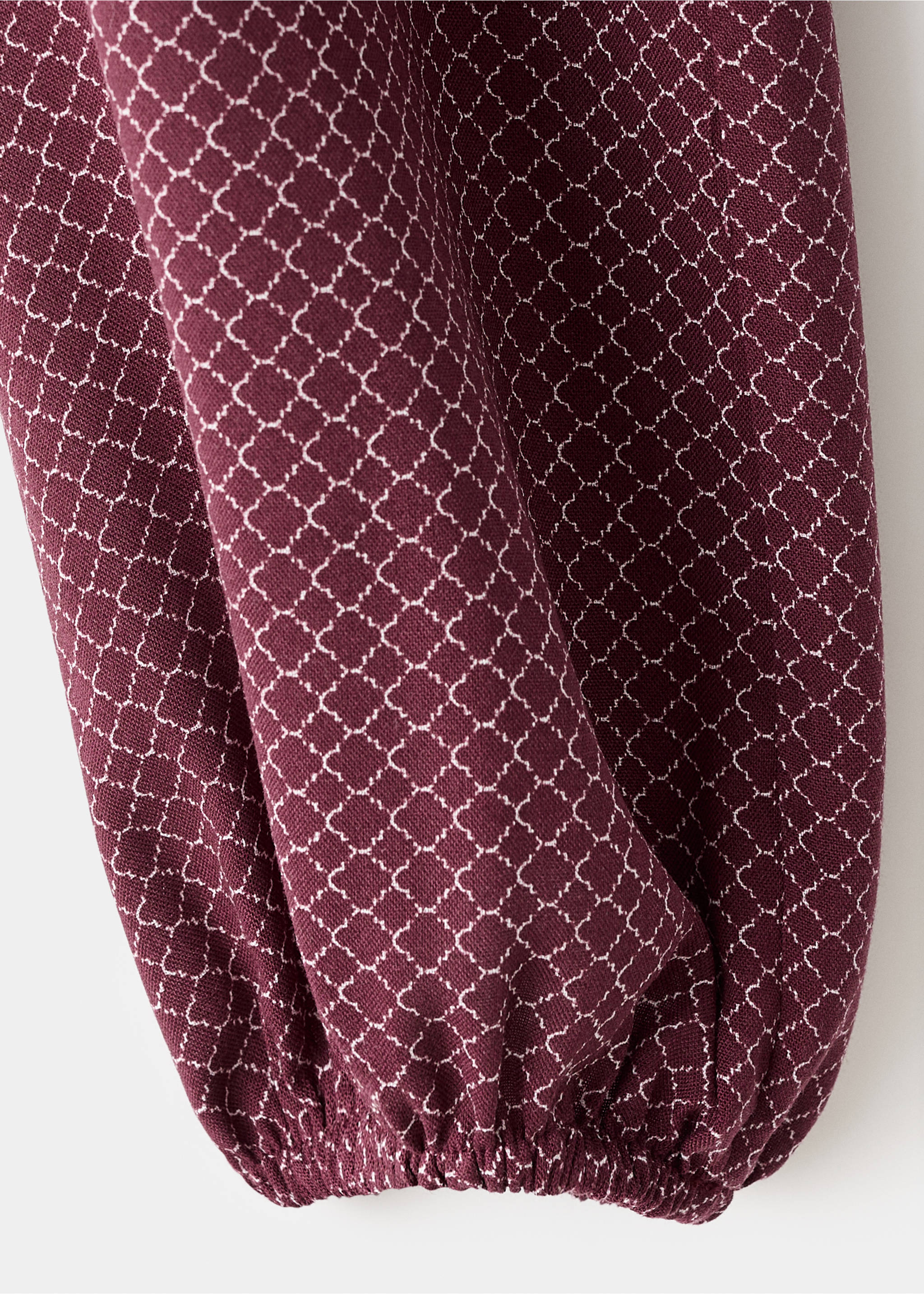 Geknotete Puffbluse - Detail des Artikels 0, Granatrot. Ref: 17035793-00.