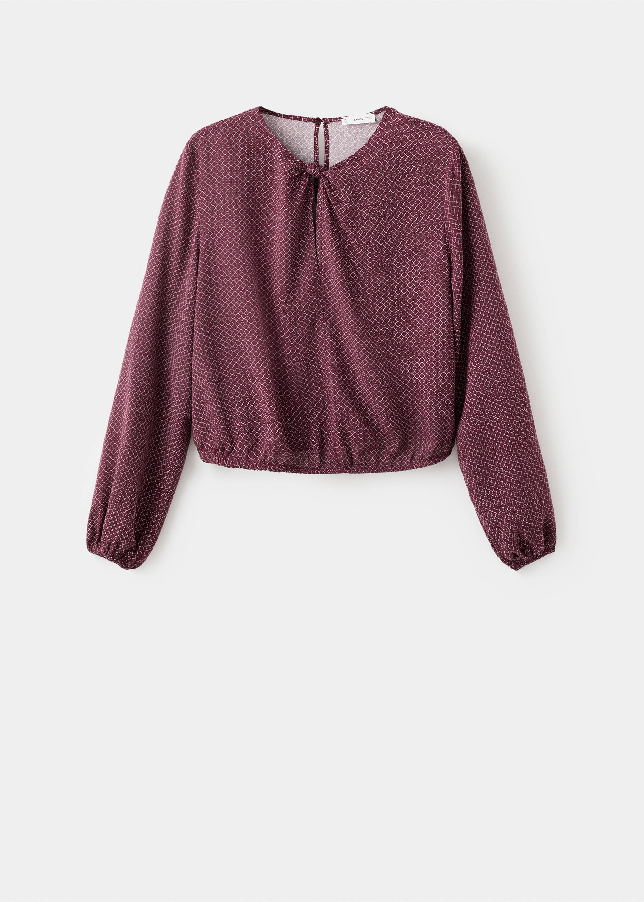 Geknotete Puffbluse - Artikel ohne Model, Granatrot. Ref: 17035793-00.