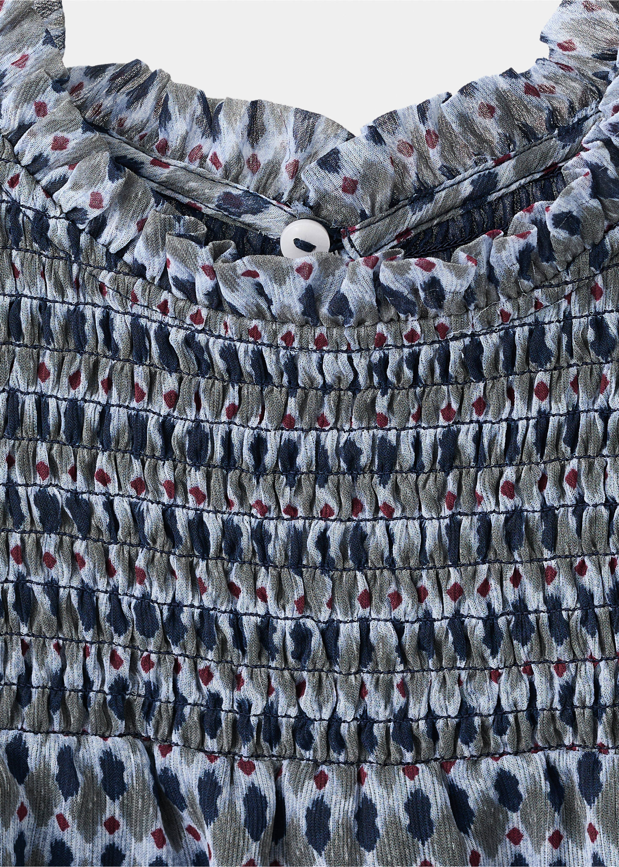 Ethnic-print blouse - Details of the article 8, Charcoal. Ref: 17035794-00.